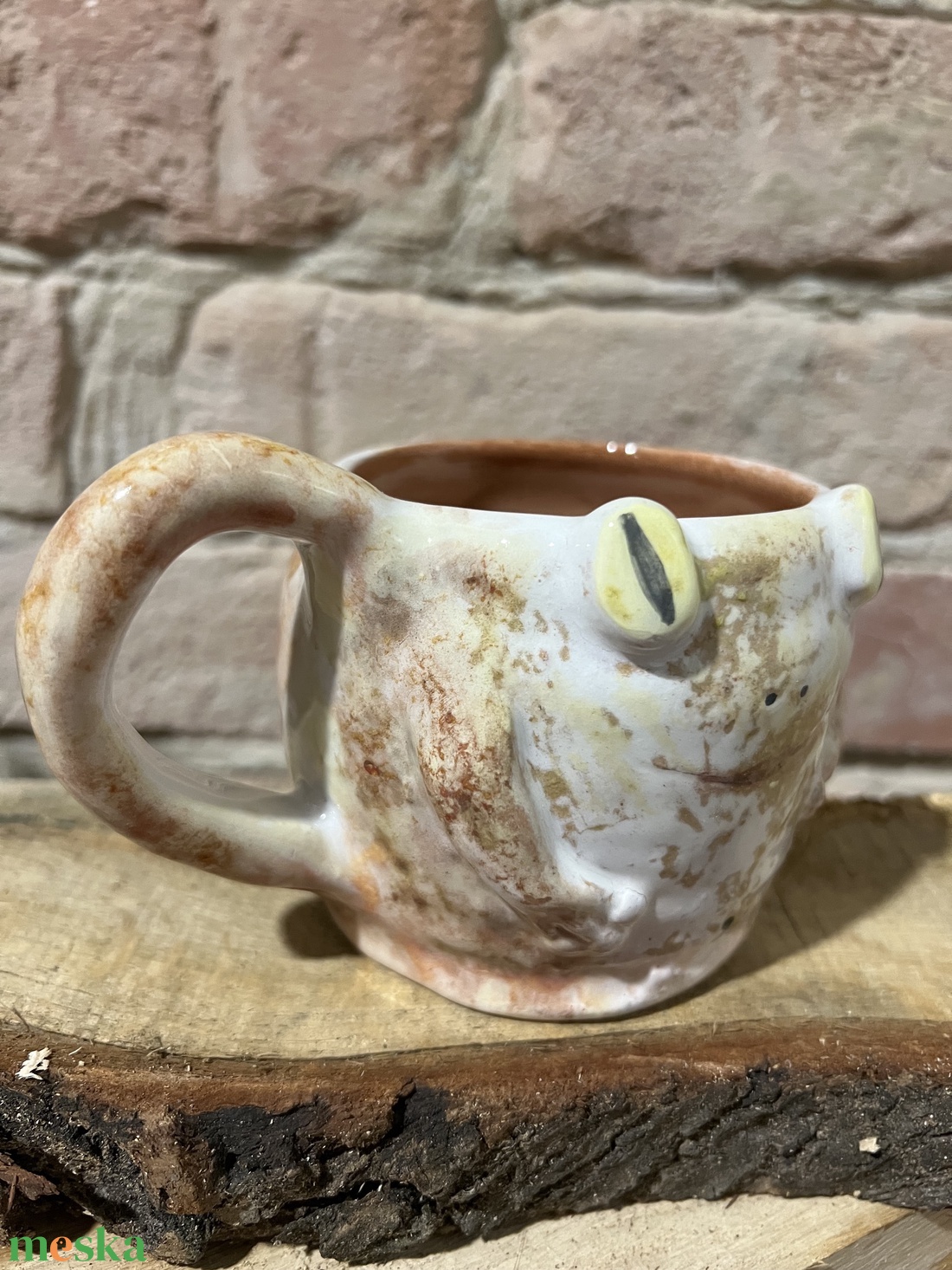 Vidám béka bögre  tökéletes ajándék, kb  350 ml - otthon & életmód - konyhafelszerelés, tálalás - tálalás - bögre & csésze - Meska.hu