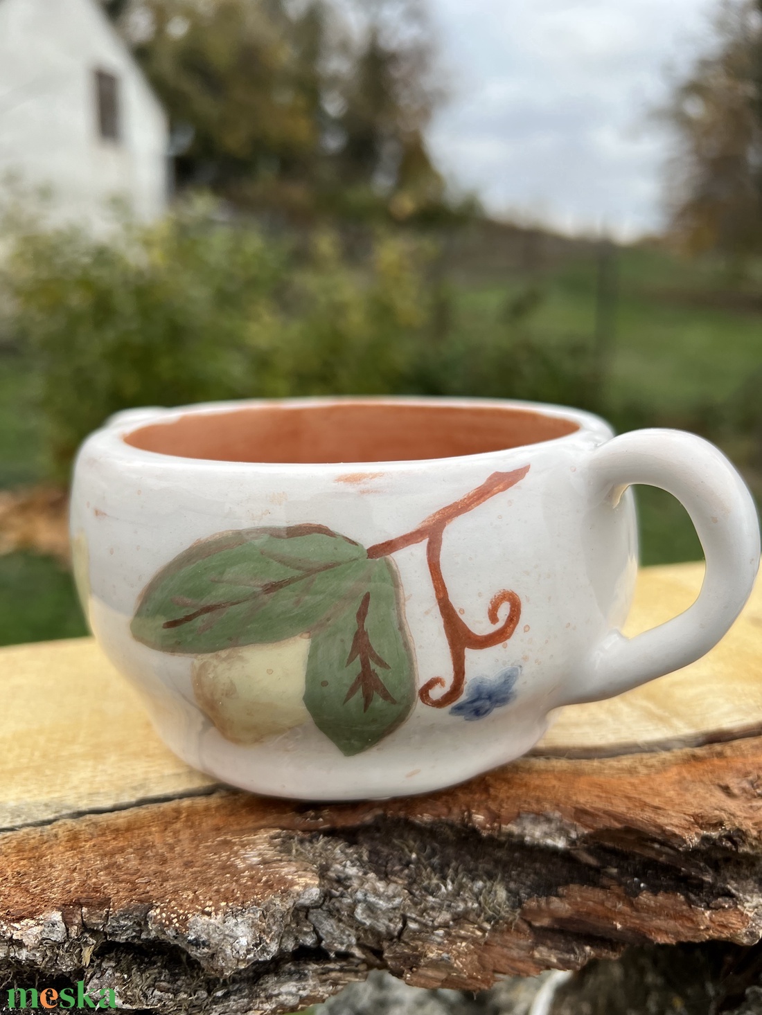 Kézzel készített mini kerámia leveses csésze 450 ml - otthon & életmód - konyhafelszerelés, tálalás - tálalás - tányér & étkészlet - Meska.hu