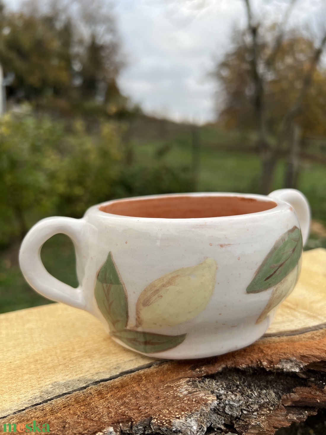 Kézzel készített mini kerámia leveses csésze 450 ml - otthon & életmód - konyhafelszerelés, tálalás - tálalás - tányér & étkészlet - Meska.hu