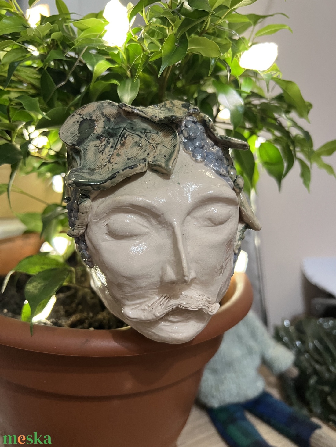 Kerámia fej váza  kézzel készült, 99 cm - otthon & életmód - dekoráció - virágdísz és tartó - váza - Meska.hu