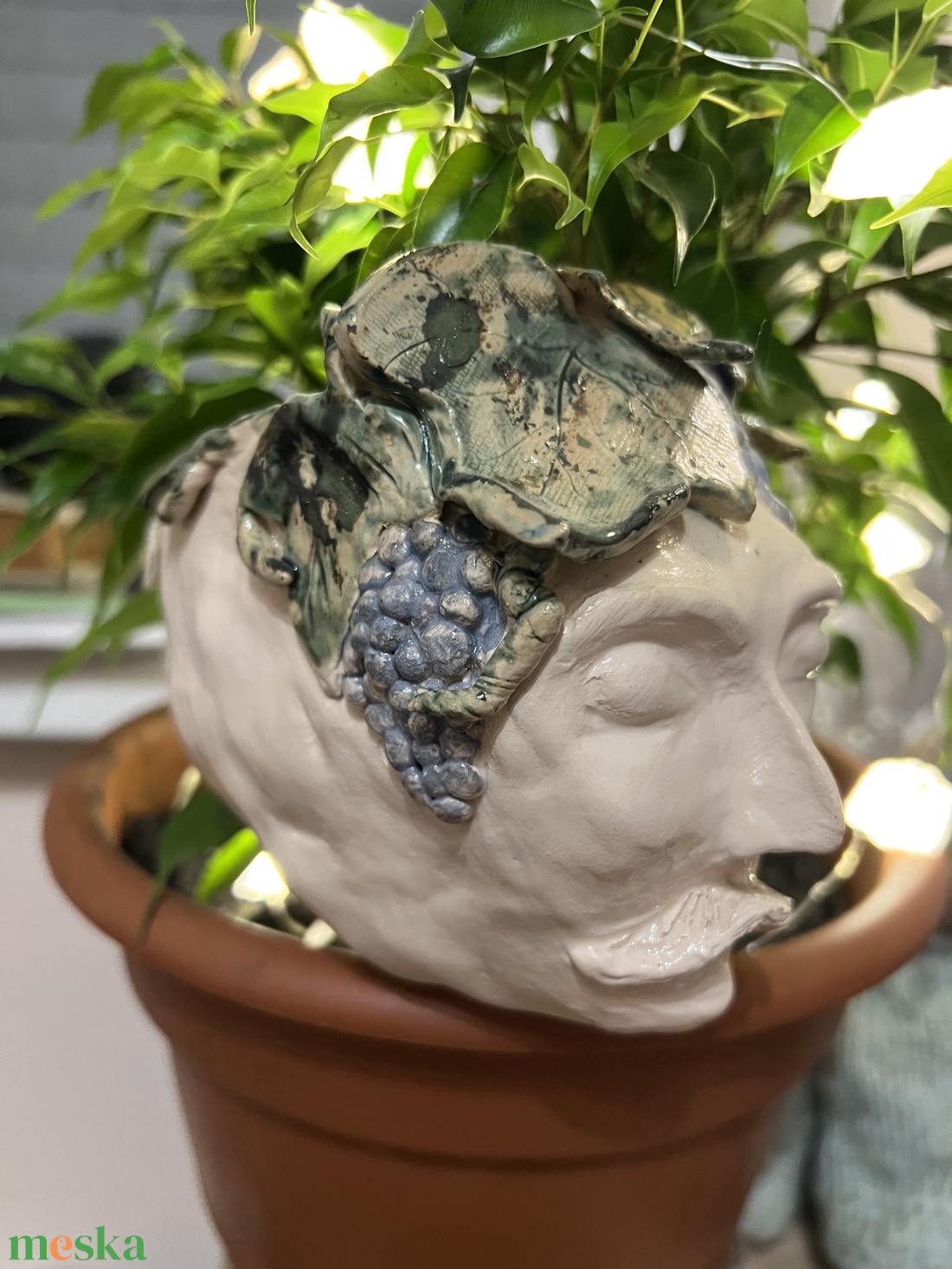 Kerámia fej váza  kézzel készült, 99 cm - otthon & életmód - dekoráció - virágdísz és tartó - váza - Meska.hu