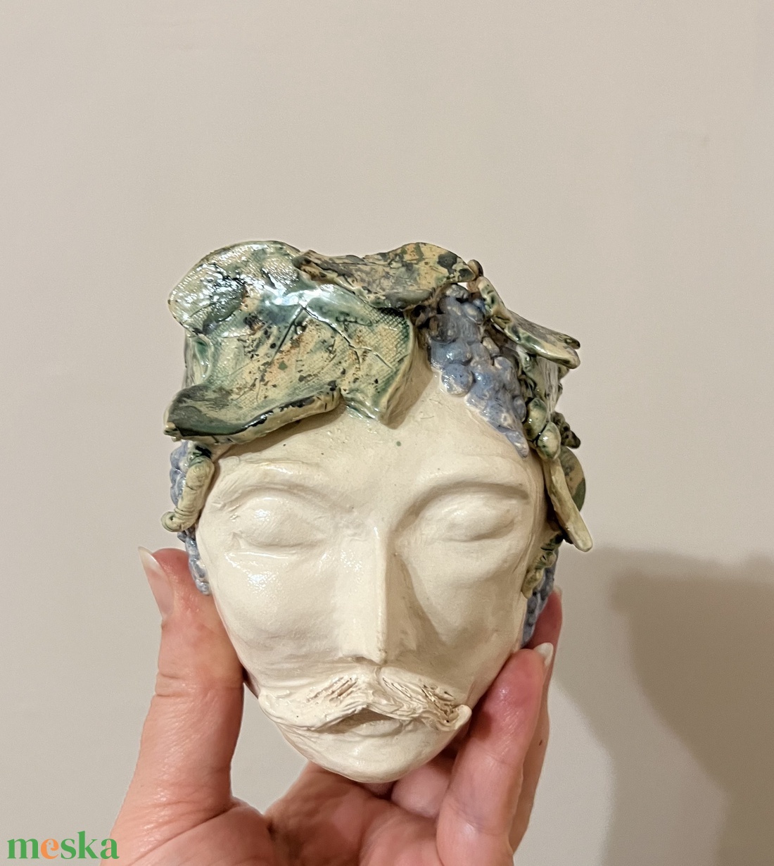 Kerámia fej váza  kézzel készült, 99 cm - otthon & életmód - dekoráció - virágdísz és tartó - váza - Meska.hu