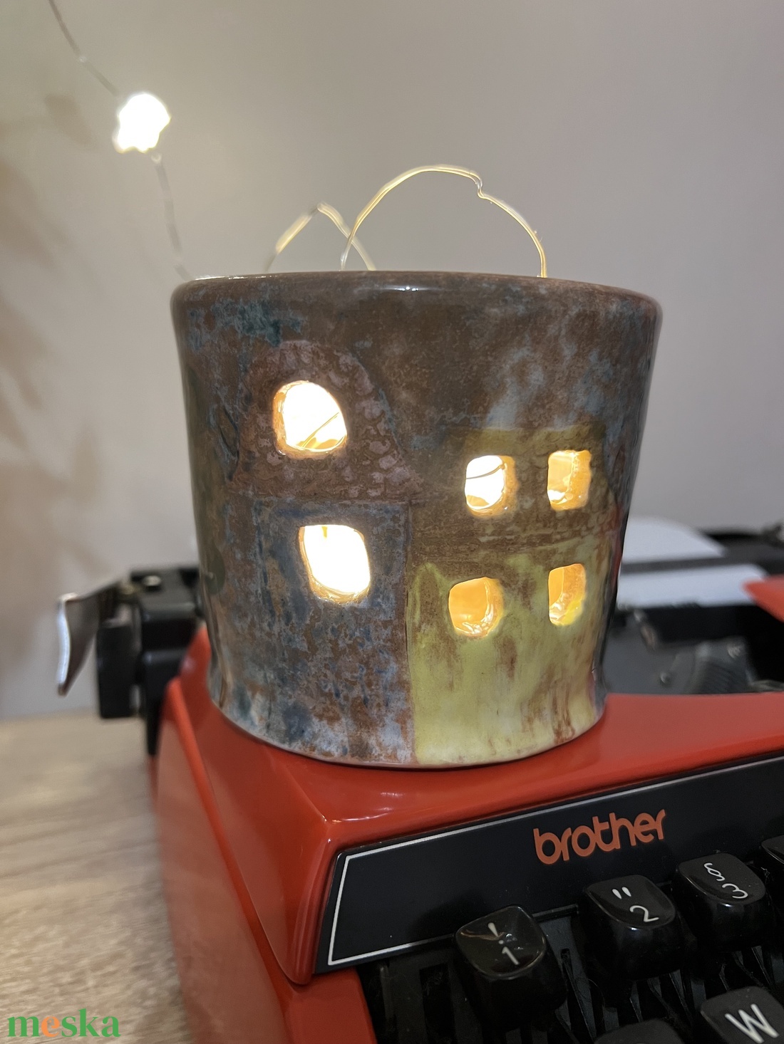 Kézzel készült kerámia mécsestartó  8,5 cm magas - otthon & életmód - gyertya, illat, aroma - mécses és mécsestartó - Meska.hu