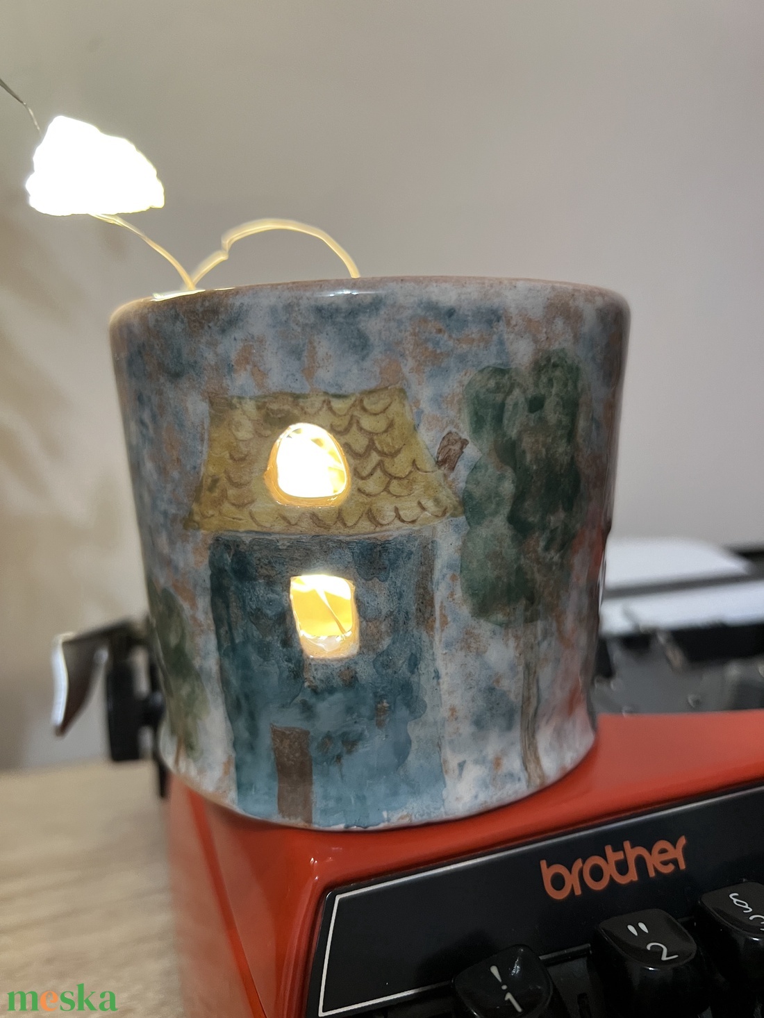 Kézzel készült kerámia mécsestartó  8,5 cm magas - otthon & életmód - gyertya, illat, aroma - mécses és mécsestartó - Meska.hu