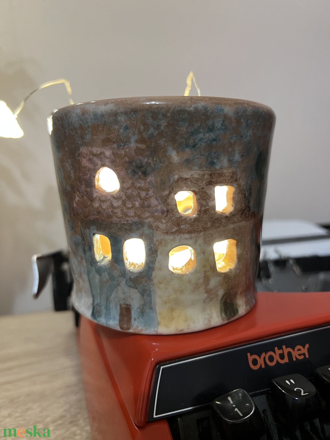 Kézzel készült kerámia mécsestartó  8,5 cm magas - otthon & életmód - gyertya, illat, aroma - mécses és mécsestartó - Meska.hu