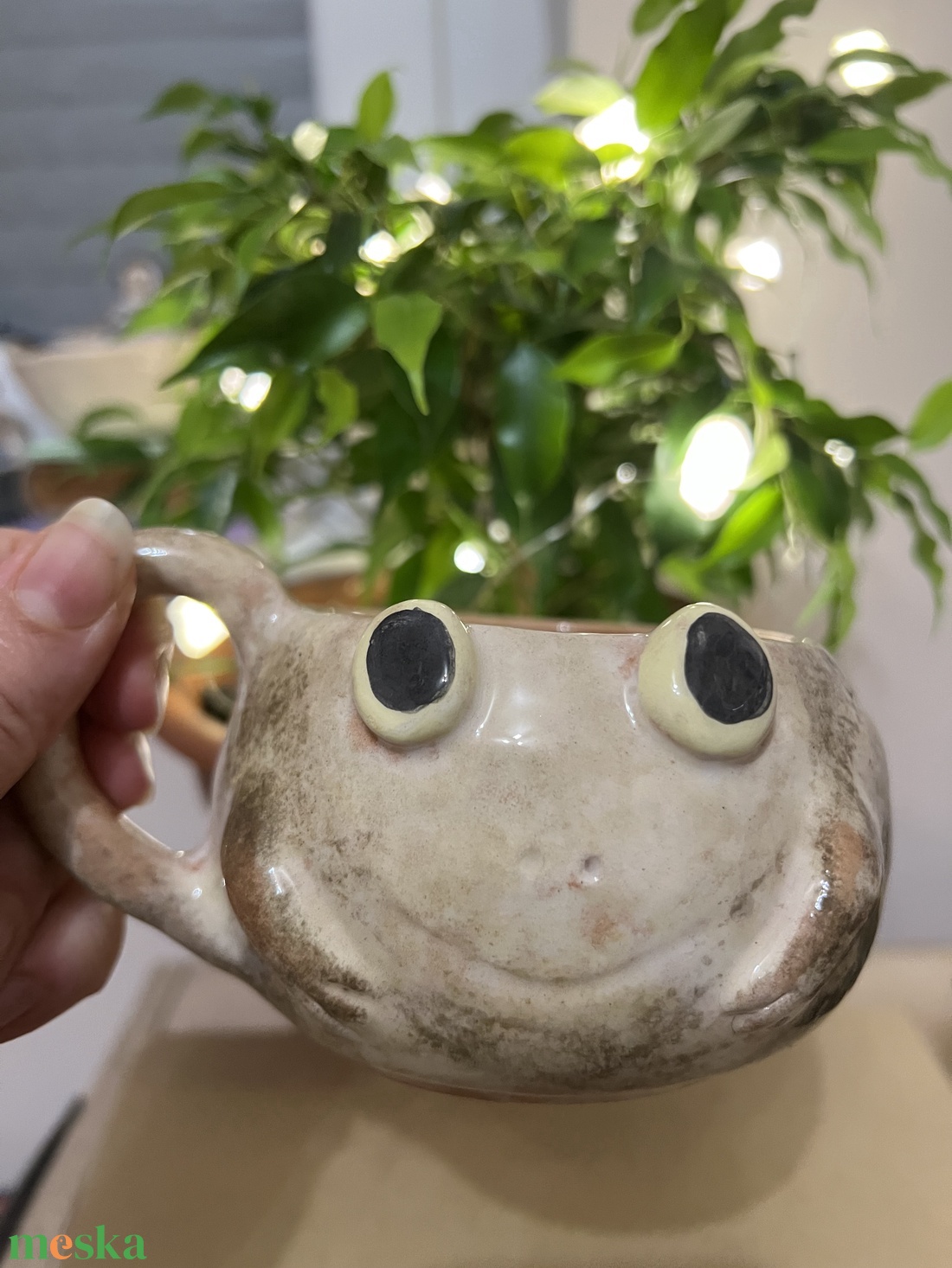 Vidám béka bögre  tökéletes ajándék, kb  250 ml - otthon & életmód - konyhafelszerelés, tálalás - tálalás - bögre & csésze - Meska.hu