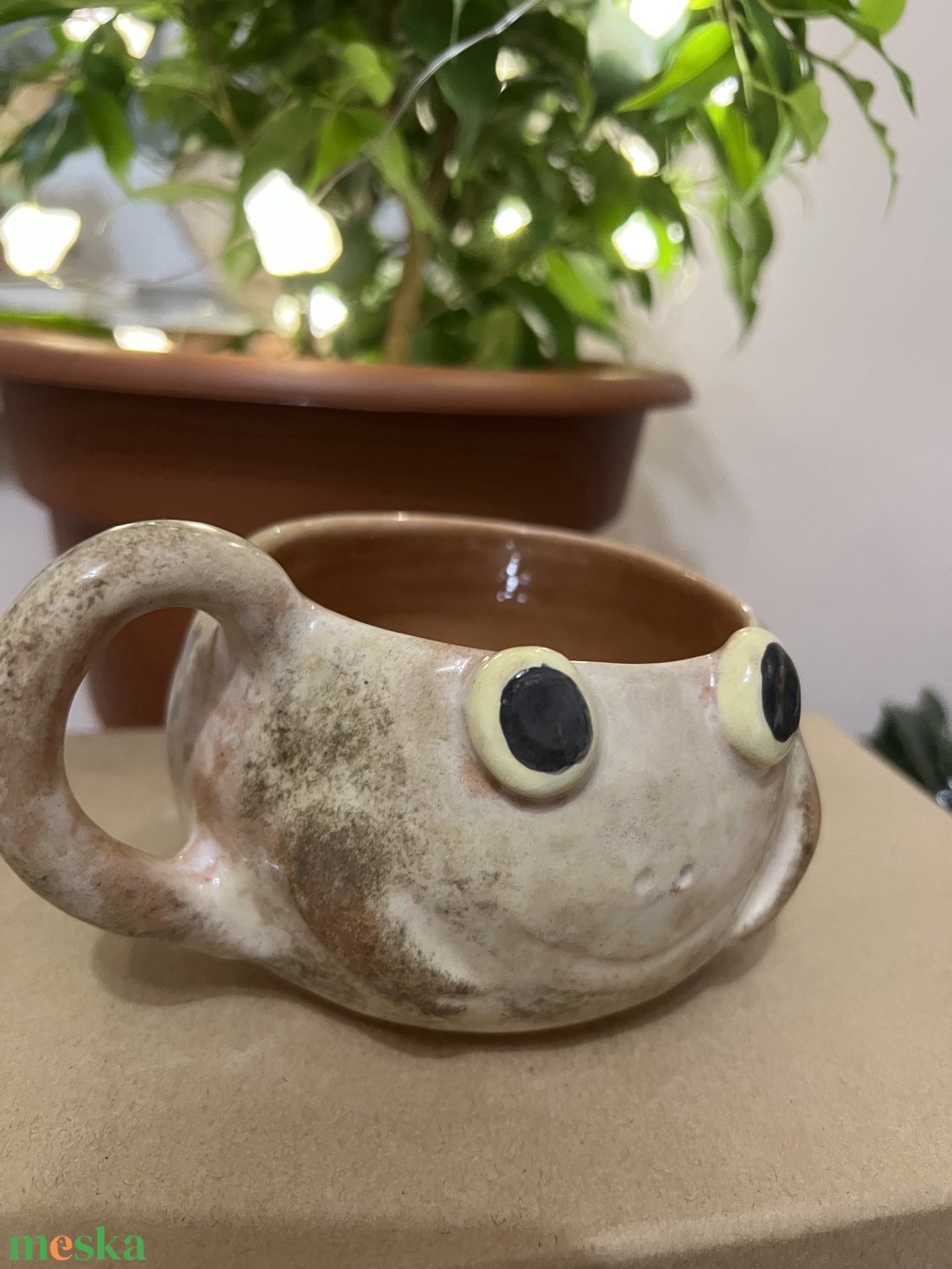 Vidám béka bögre  tökéletes ajándék, kb  250 ml - otthon & életmód - konyhafelszerelés, tálalás - tálalás - bögre & csésze - Meska.hu