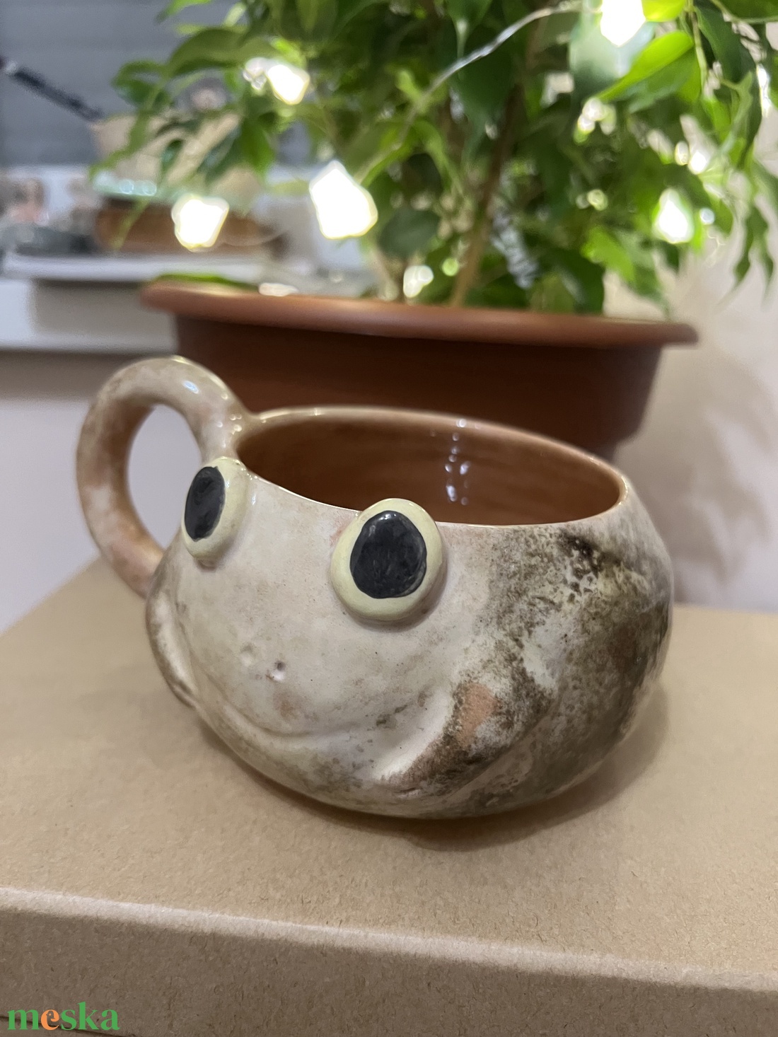 Vidám béka bögre  tökéletes ajándék, kb  250 ml - otthon & életmód - konyhafelszerelés, tálalás - tálalás - bögre & csésze - Meska.hu