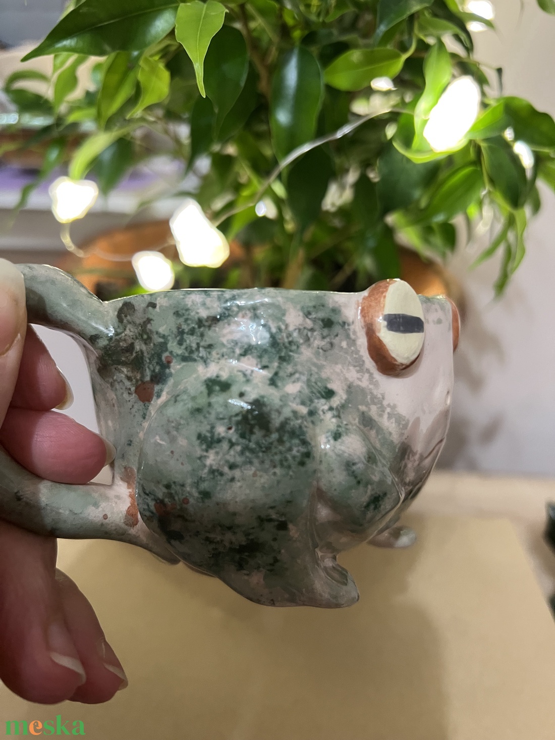 Vidám béka bögre  tökéletes ajándék, kb  250 ml - otthon & életmód - konyhafelszerelés, tálalás - tálalás - bögre & csésze - Meska.hu