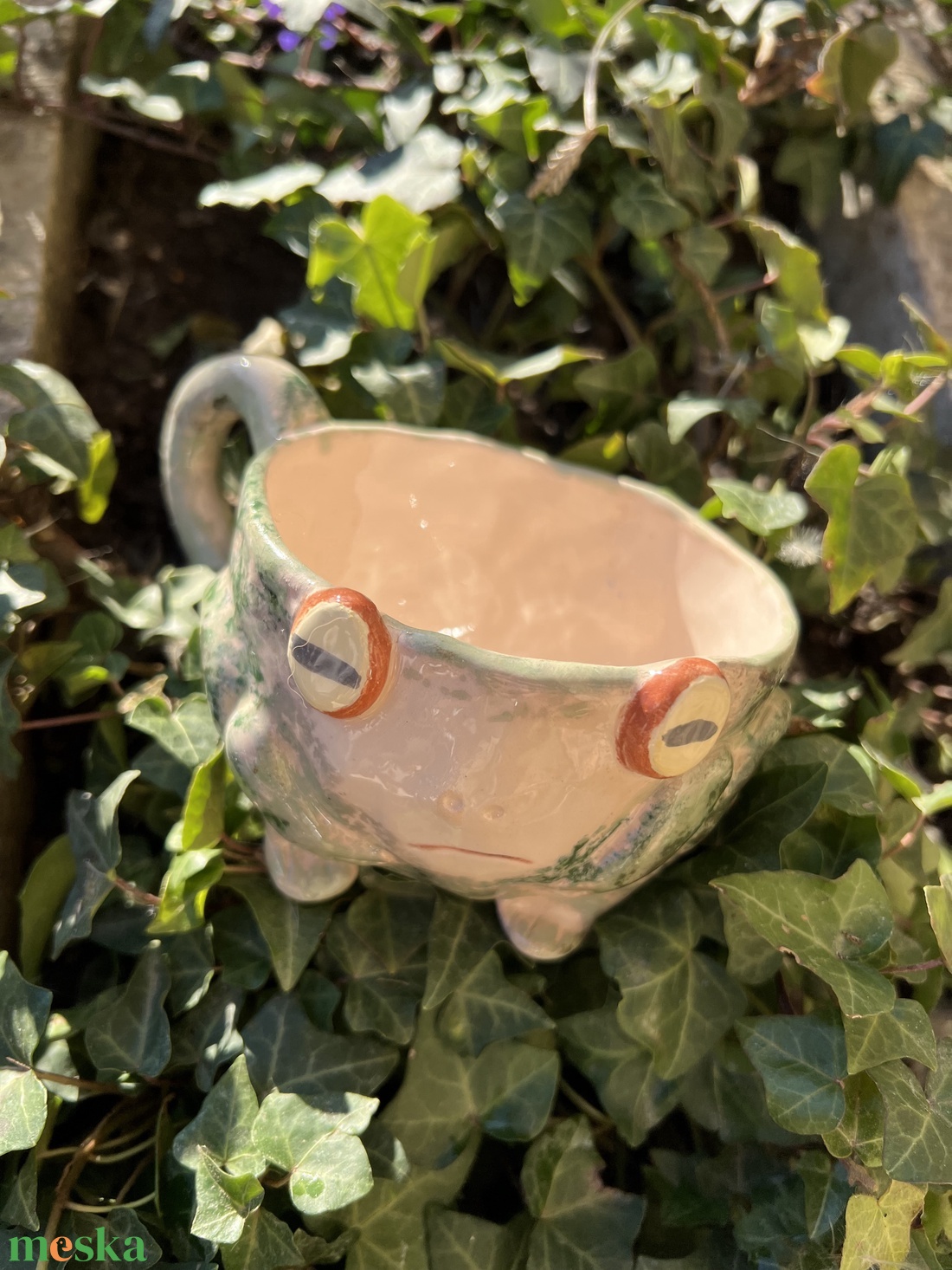 Vidám béka bögre Sleepy frog � tökéletes ajándék, kb  250 ml - otthon & életmód - konyhafelszerelés, tálalás - tálalás - bögre & csésze - Meska.hu