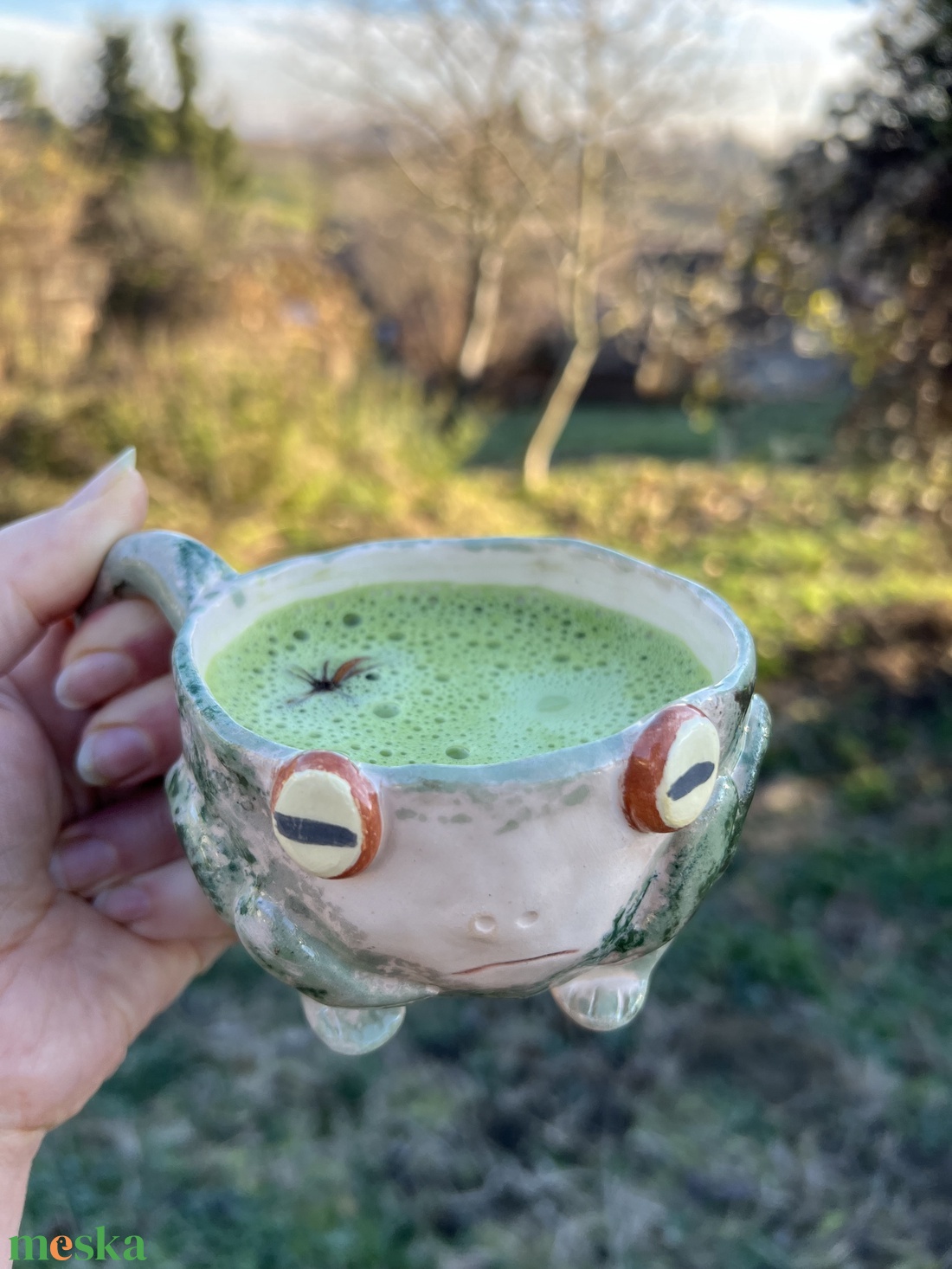 Vidám béka bögre Sleepy frog � tökéletes ajándék, kb  250 ml - otthon & életmód - konyhafelszerelés, tálalás - tálalás - bögre & csésze - Meska.hu