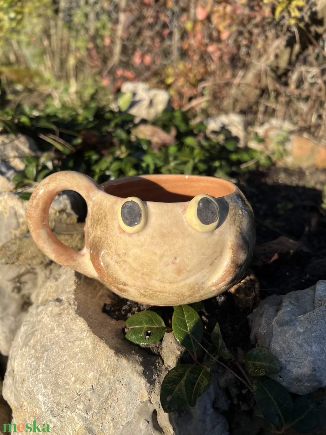Vidám béka bögre � tökéletes ajándék, kb  300 ml - otthon & életmód - konyhafelszerelés, tálalás - tálalás - bögre & csésze - Meska.hu