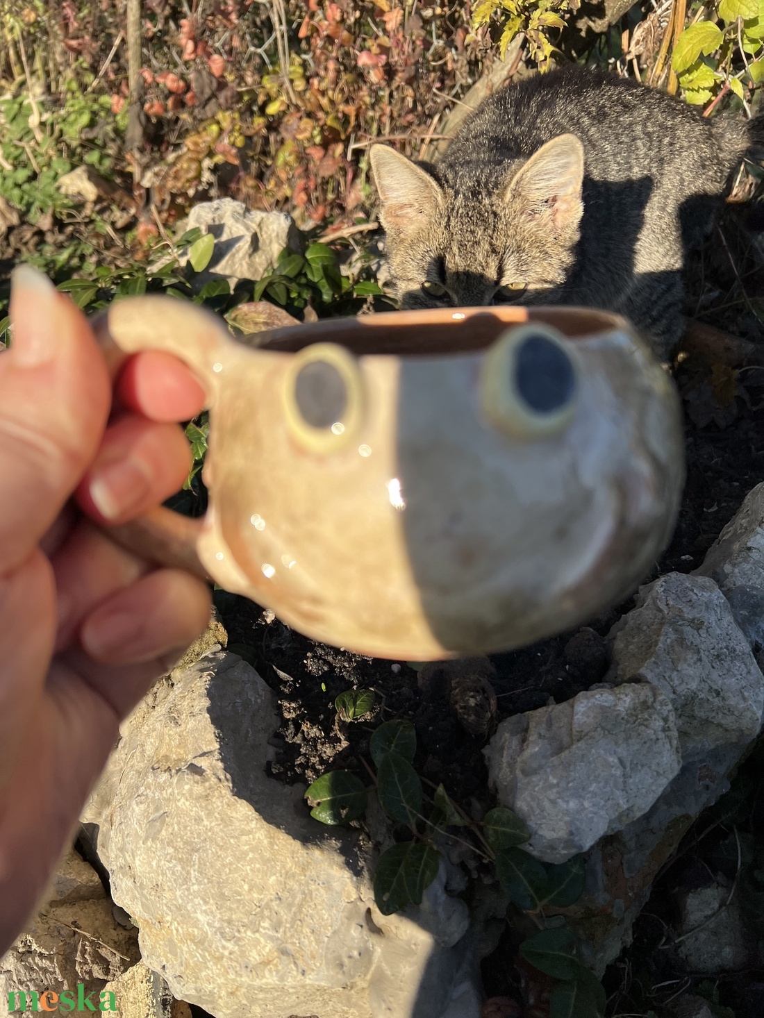 Vidám béka bögre � tökéletes ajándék, kb  300 ml - otthon & életmód - konyhafelszerelés, tálalás - tálalás - bögre & csésze - Meska.hu