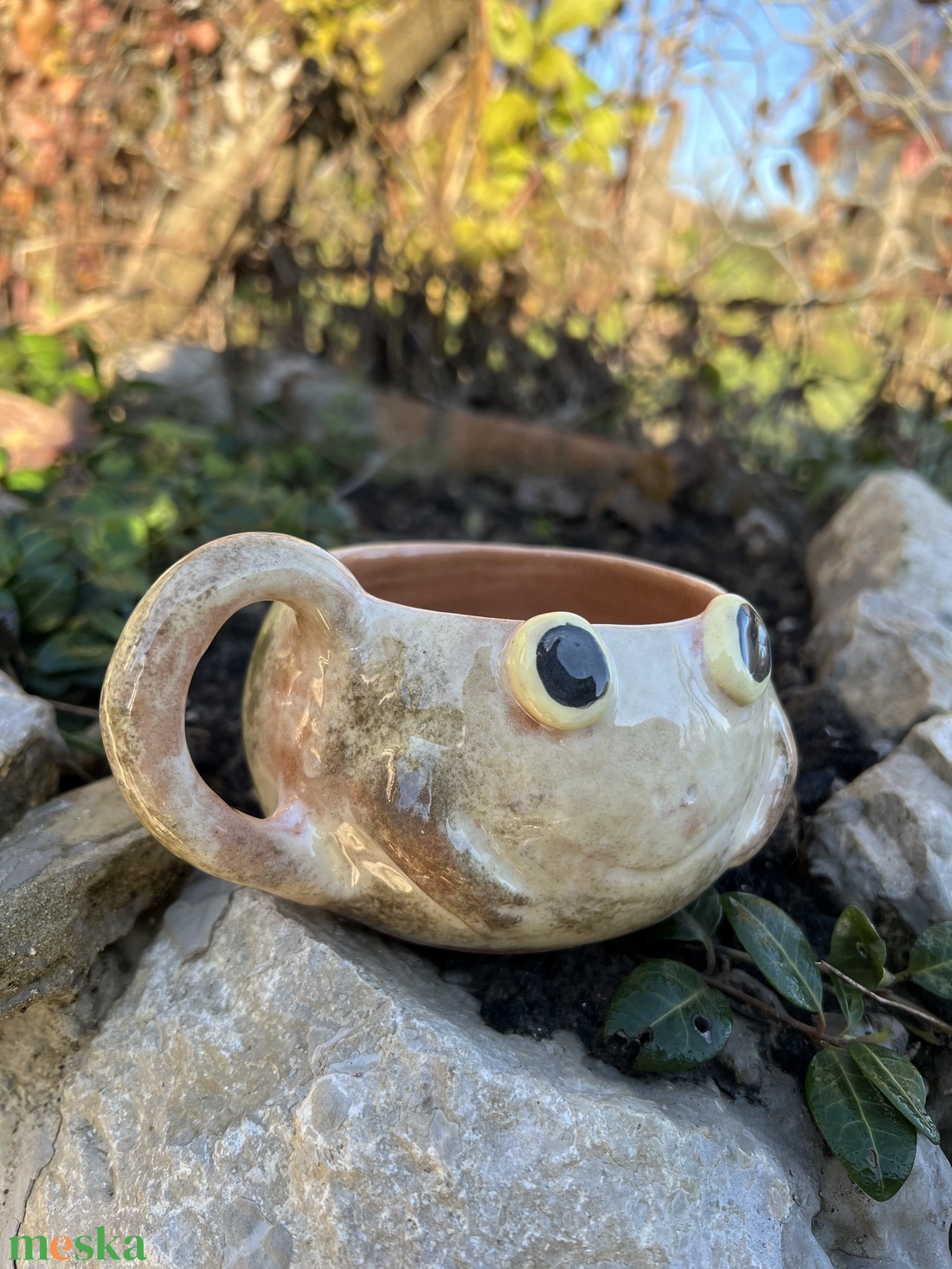 Vidám béka bögre � tökéletes ajándék, kb  300 ml - otthon & életmód - konyhafelszerelés, tálalás - tálalás - bögre & csésze - Meska.hu