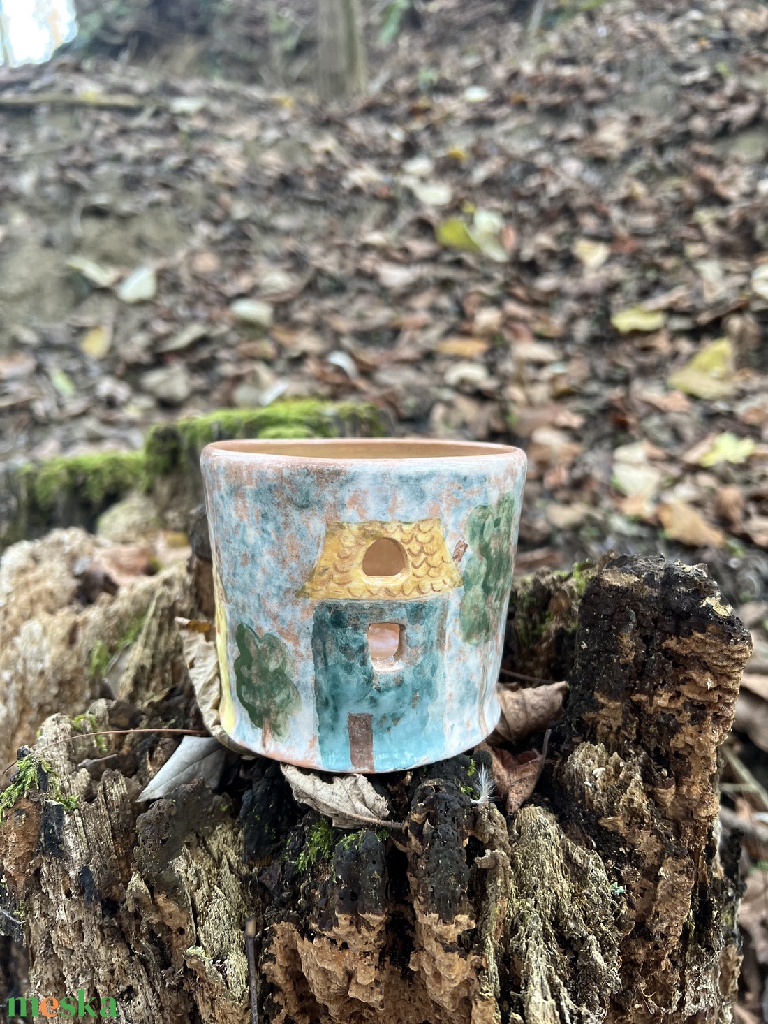 Kézzel készült kerámia mécsestartó � 8,5 cm magas - otthon & életmód - gyertya, illat, aroma - mécses és mécsestartó - Meska.hu