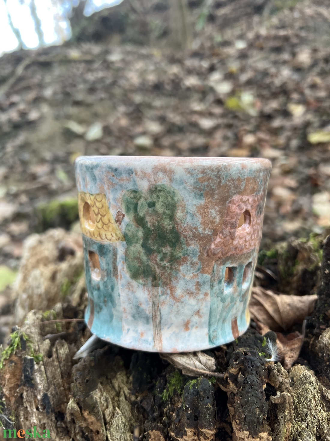 Kézzel készült kerámia mécsestartó � 8,5 cm magas - otthon & életmód - gyertya, illat, aroma - mécses és mécsestartó - Meska.hu