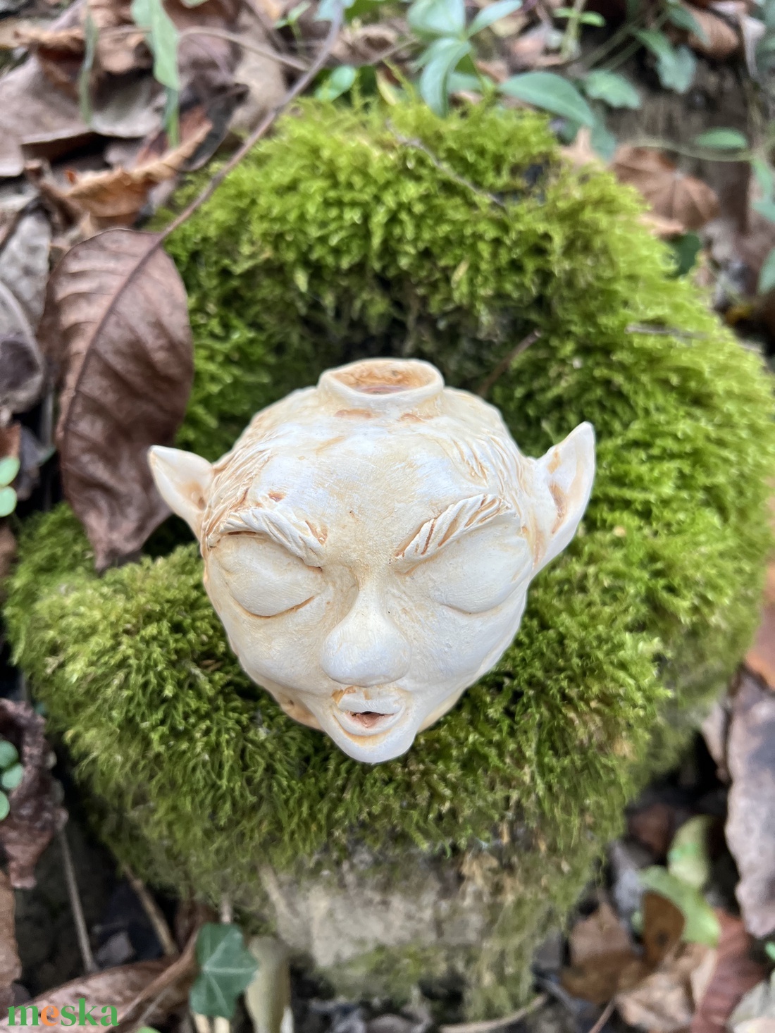 Kézzel készített kerámia troll füstölőtartó � visszaáramló füstölőkhöz, boszorkányos hangulat, goblincore otthoni dekor - otthon & életmód - dekoráció - spiritualitás - füstölő és füstölőtartó - Meska.hu