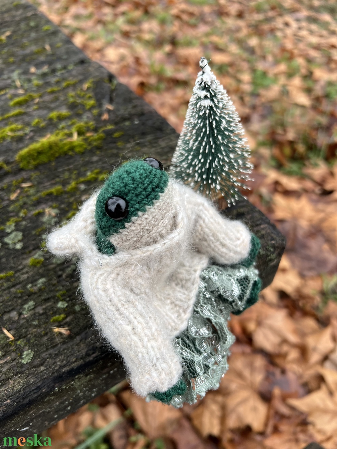 Kézzel Készített Téli Békácska, 13 cm - otthon & életmód - dekoráció - dísztárgy - Meska.hu