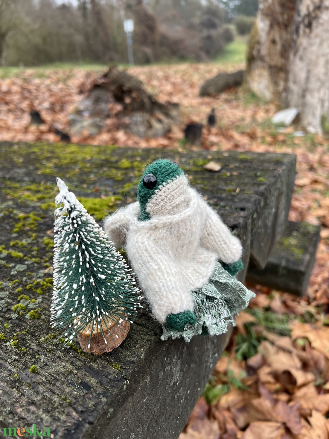 Kézzel Készített Téli Békácska, 13 cm - otthon & életmód - dekoráció - dísztárgy - Meska.hu