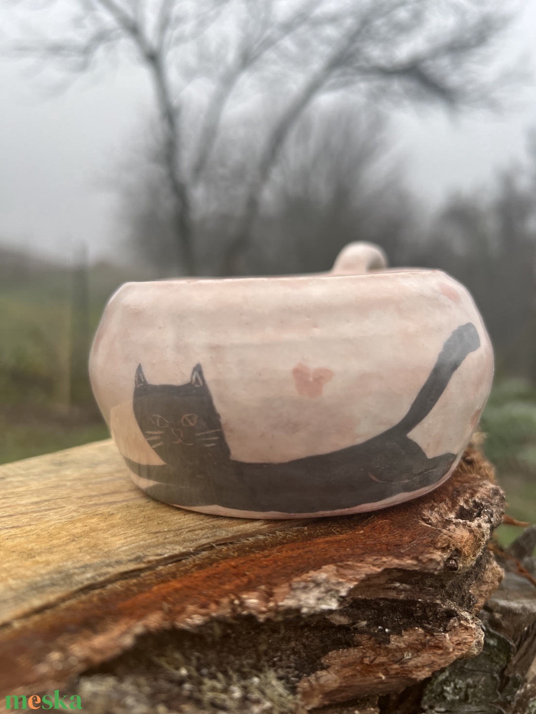 Macskajaj � Kézzel festett egyedi kerámia bögre (360� macskaélmény) - otthon & életmód - konyhafelszerelés, tálalás - tálalás - bögre & csésze - Meska.hu