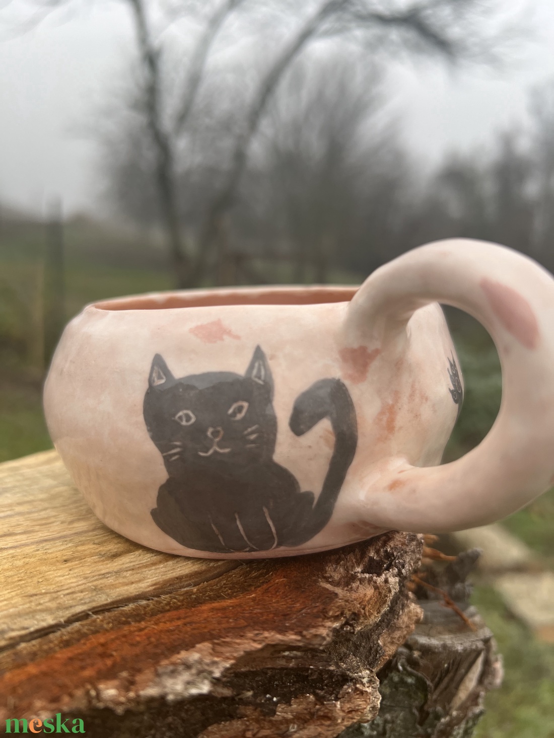 Macskajaj � Kézzel festett egyedi kerámia bögre (360� macskaélmény) - otthon & életmód - konyhafelszerelés, tálalás - tálalás - bögre & csésze - Meska.hu