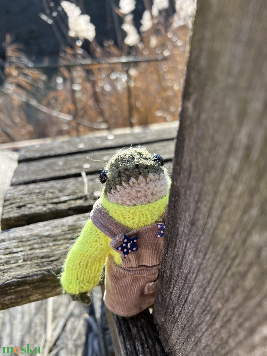 Prémium kézműves béka kordbársony ruhában - Díszcsomagolással. Egyedi  designer játék - otthon & életmód - dekoráció - dísztárgy - Meska.hu
