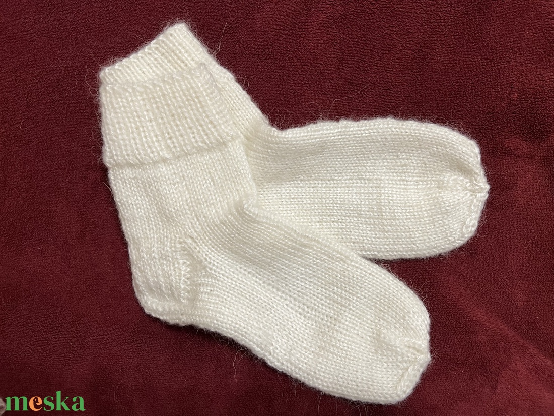 Puha kézzel kötött moher zokni (35�37) - ruha & divat - cipő & papucs - zokni - Meska.hu