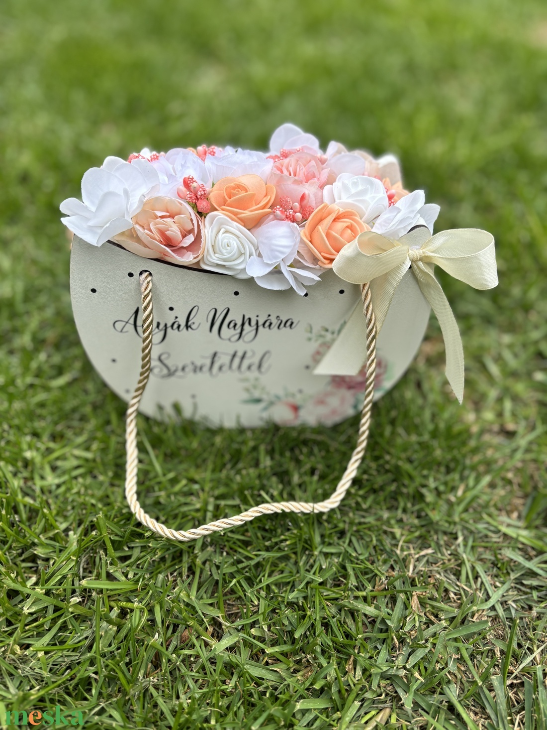 Boldog Anyák Napját táska - otthon & életmód - virágdekoráció - virágok - virágbox - Meska.hu