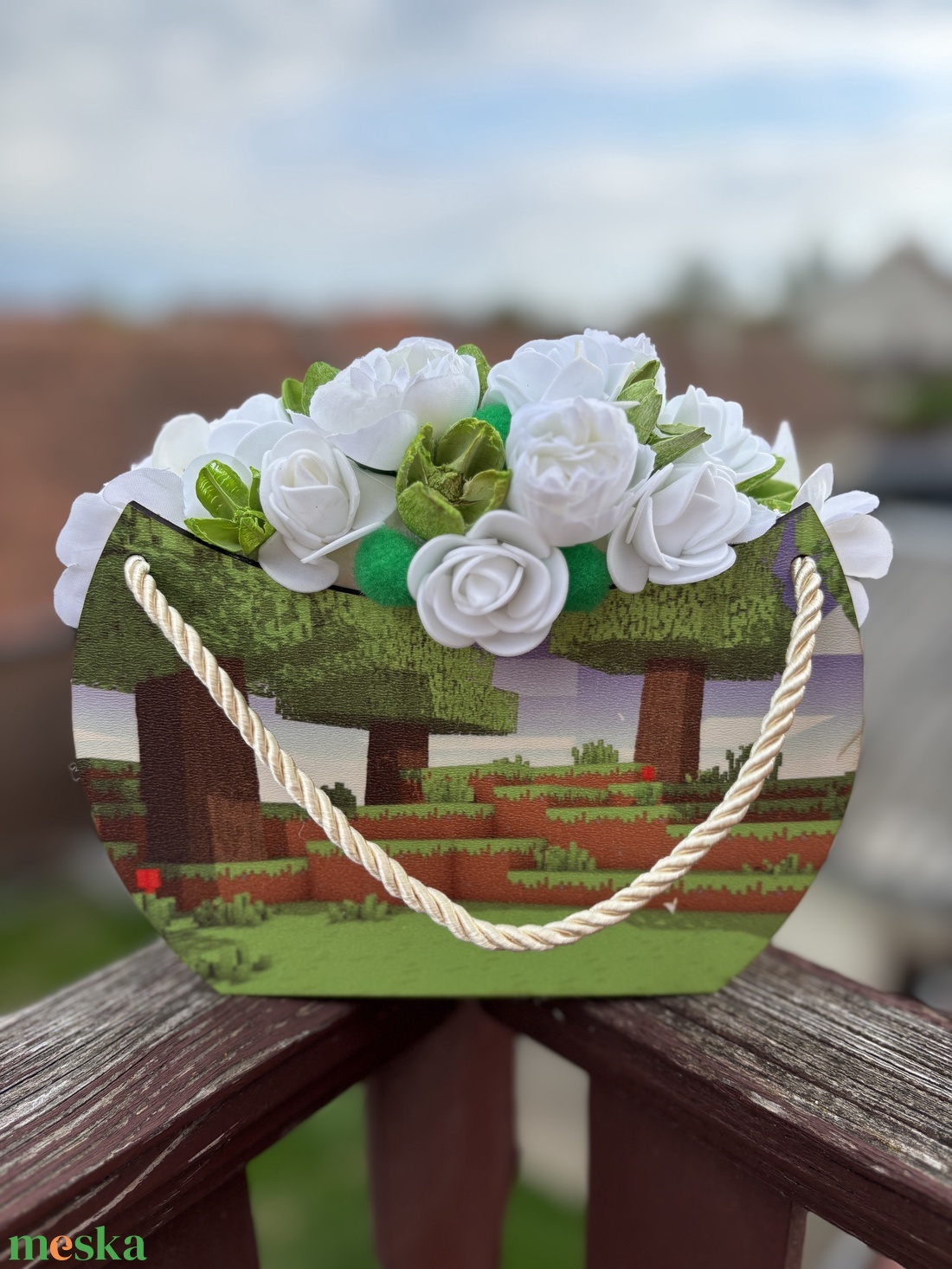 Minecraft ballagói táska - otthon & életmód - virágdekoráció - virágok - virágbox - Meska.hu