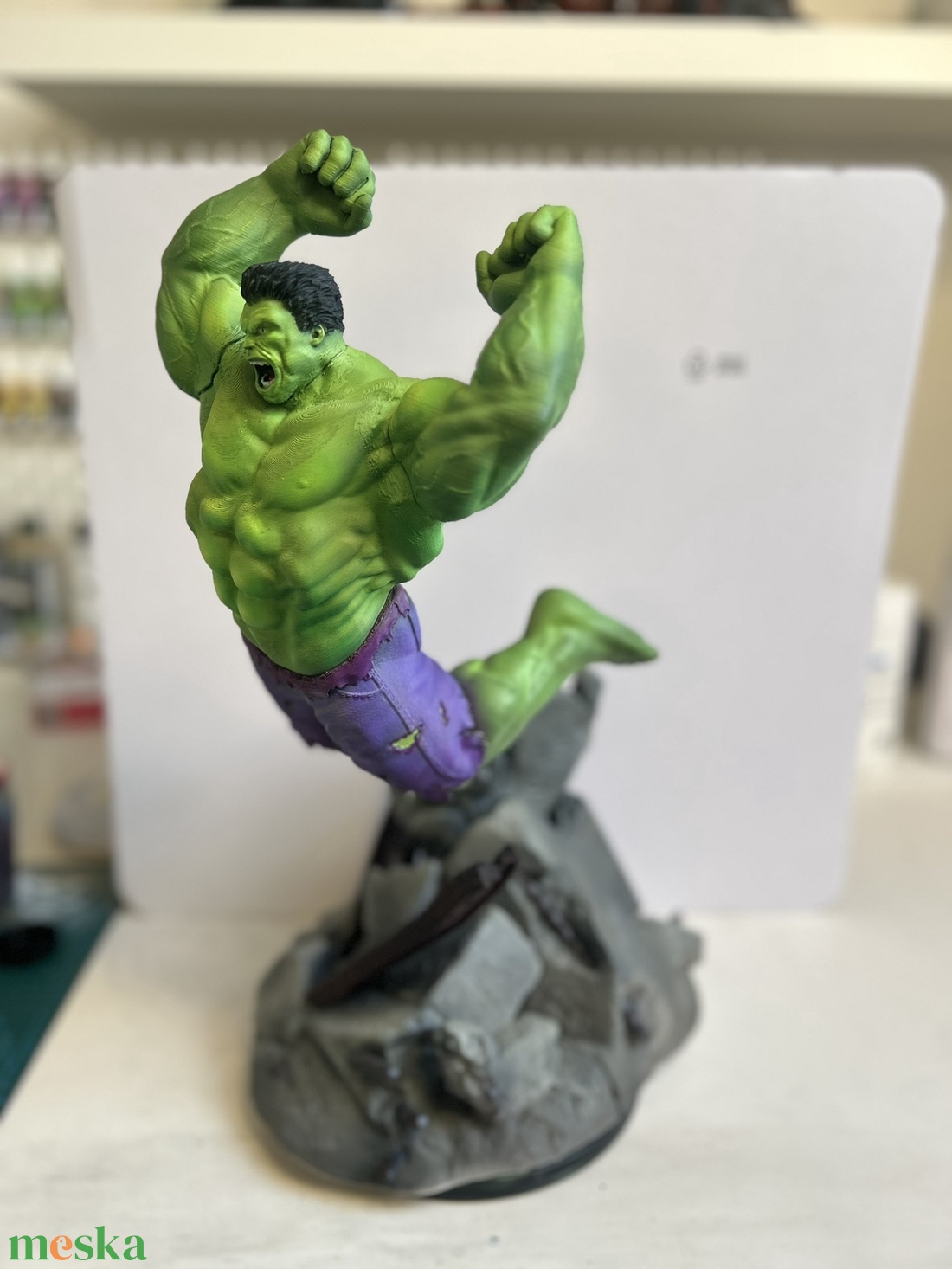 Kézzel festett 45 cm Hulk figura  Marvel rajongóknak! - otthon & életmód - dekoráció - dísztárgy - Meska.hu