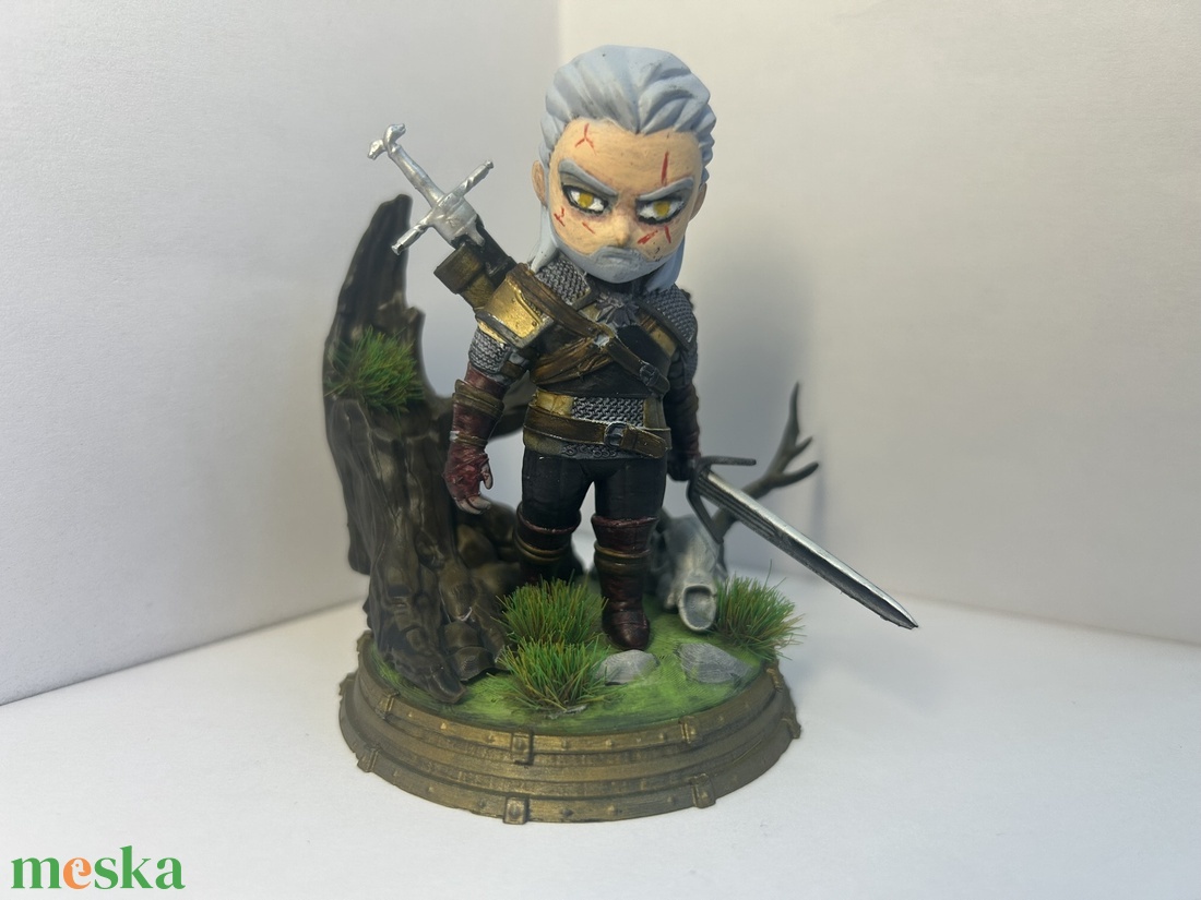 Ríviai Geralt  Witcher 9 cm kézzel festett szobor - otthon & életmód - dekoráció - dísztárgy - Meska.hu