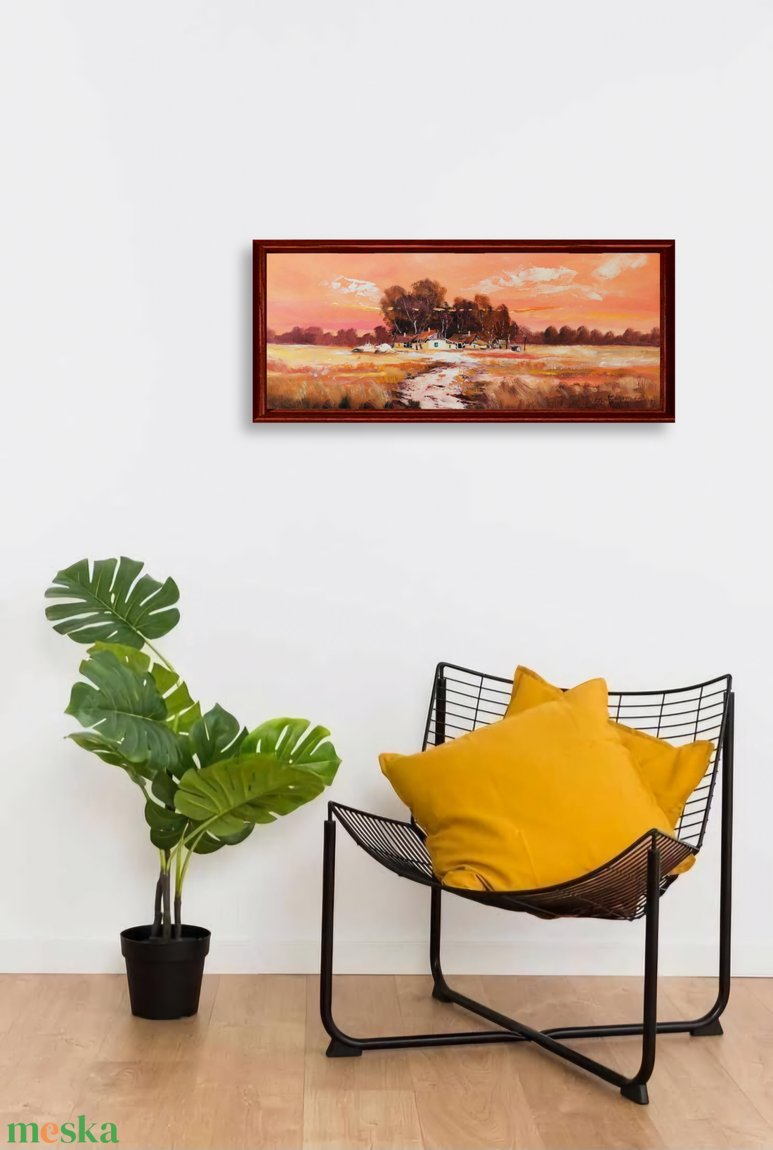 Alföldi naplemente c. Kortárs olajfestmény - művészet - festmény - olajfestmény - Meska.hu