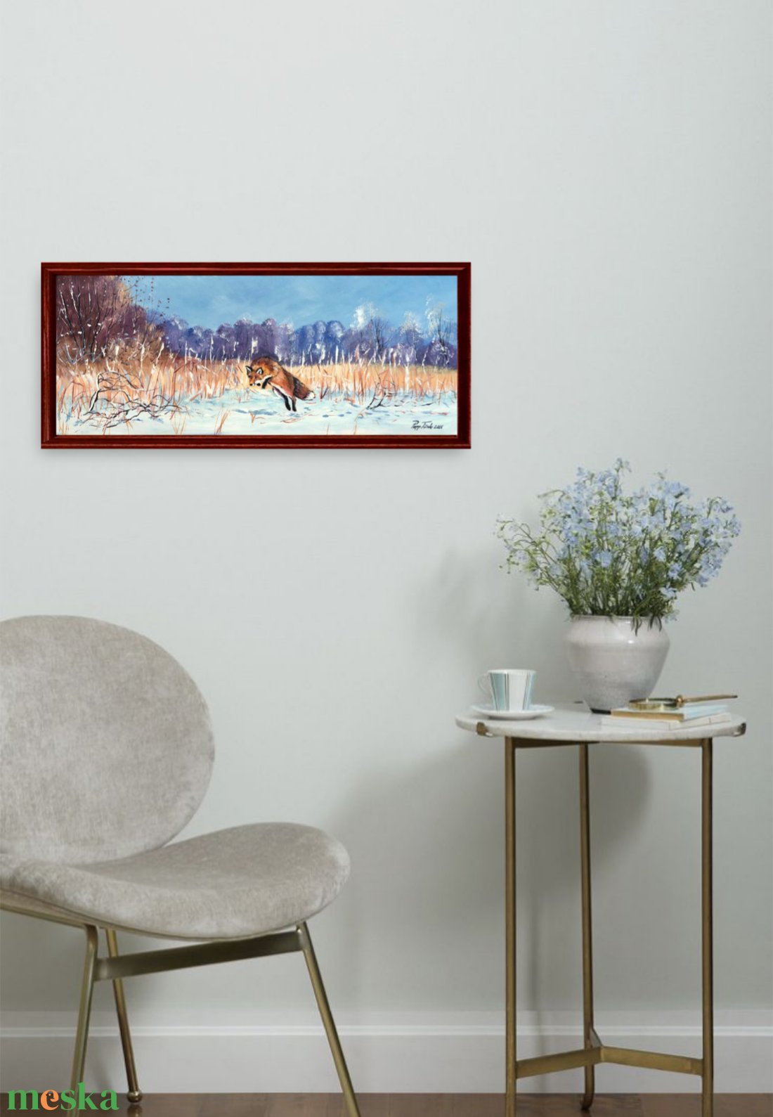 Ravaszdi vadászaton c. Vadászfestmény - művészet - festmény - olajfestmény - Meska.hu