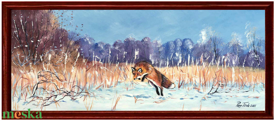 Ravaszdi vadászaton c. Vadászfestmény - művészet - festmény - olajfestmény - Meska.hu