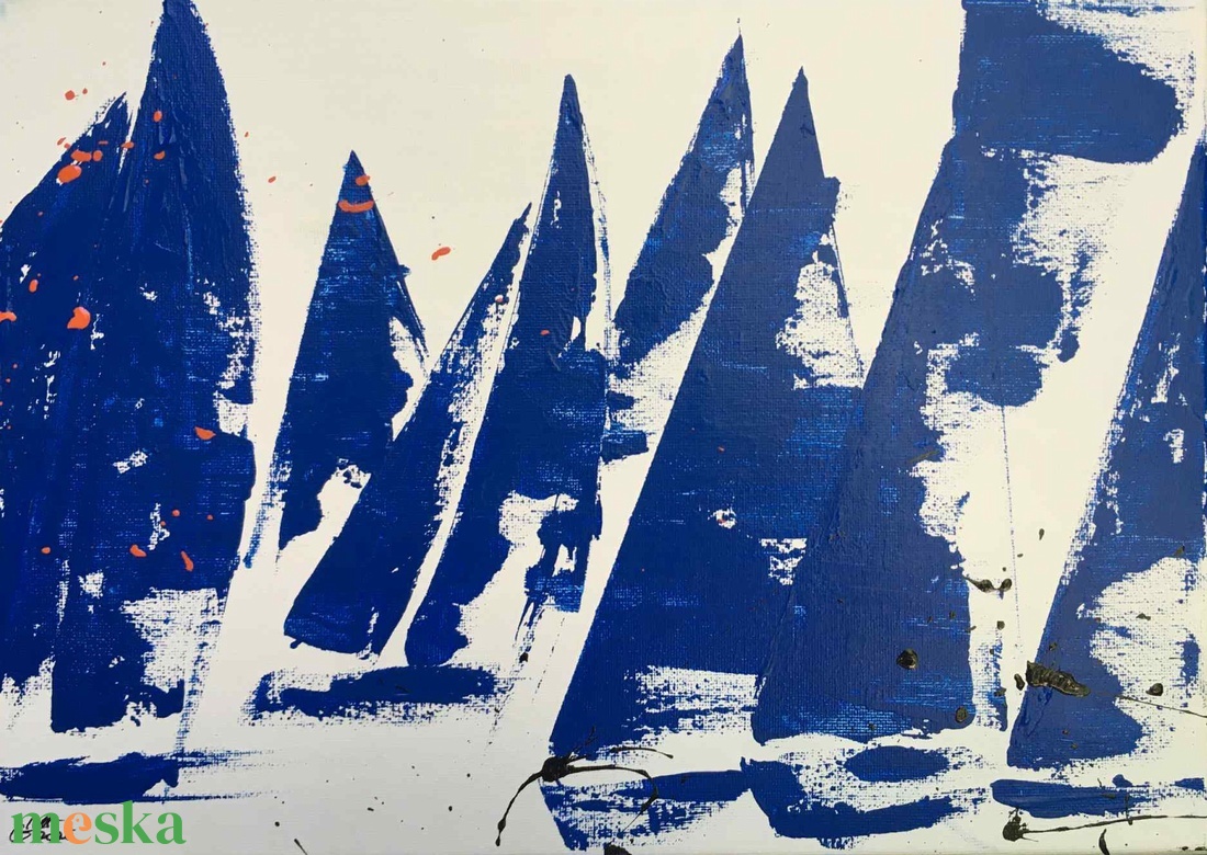 Áramlat c. Modern vitorlás festmény - művészet - festmény - akril - Meska.hu