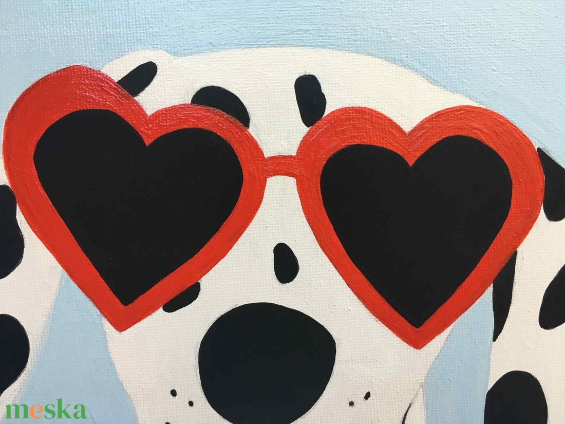 Egy pöttynyi szerelem c. Modern kutyás festmény - művészet - festmény - akril - Meska.hu