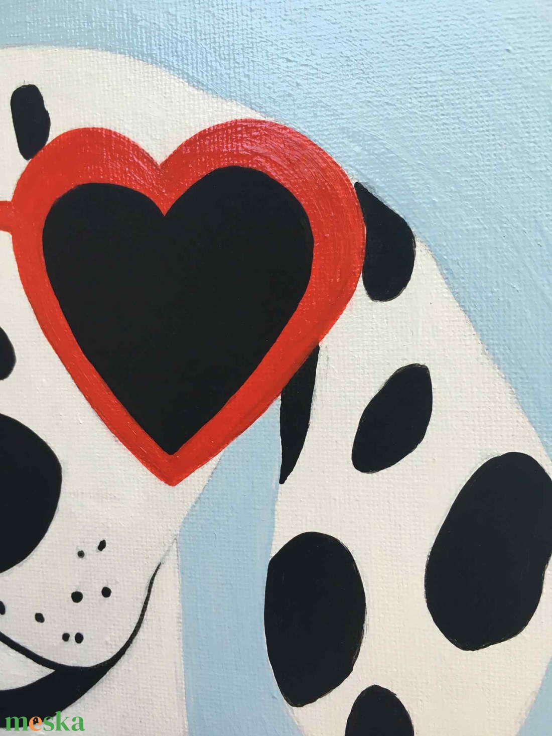 Egy pöttynyi szerelem c. Modern kutyás festmény - művészet - festmény - akril - Meska.hu