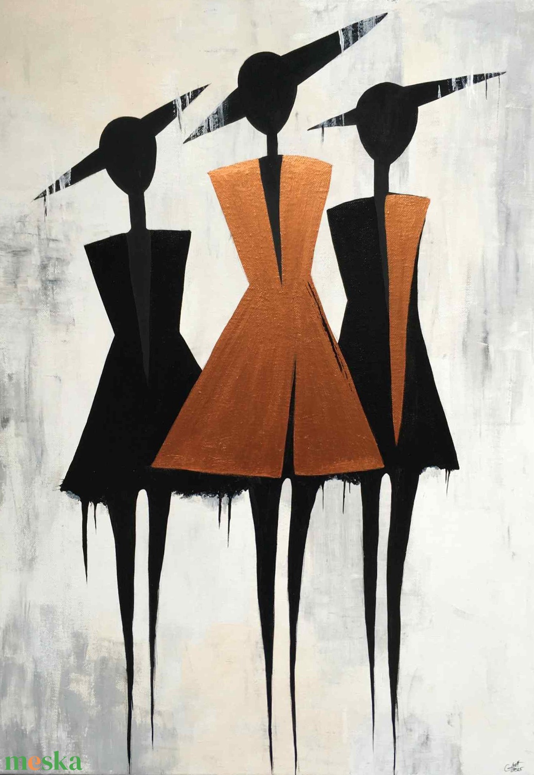 A három Grácia c. Modern festmény - művészet - festmény - akril - Meska.hu