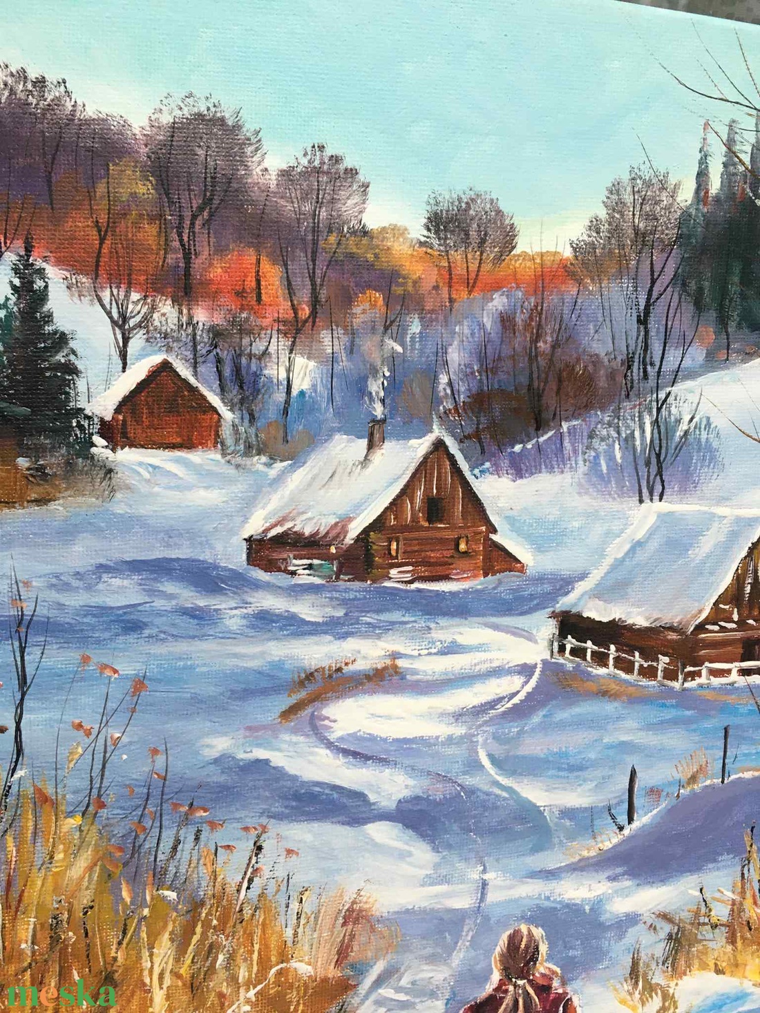 Decemberi séta c. Kortárs olajfestmény - művészet - festmény - olajfestmény - Meska.hu