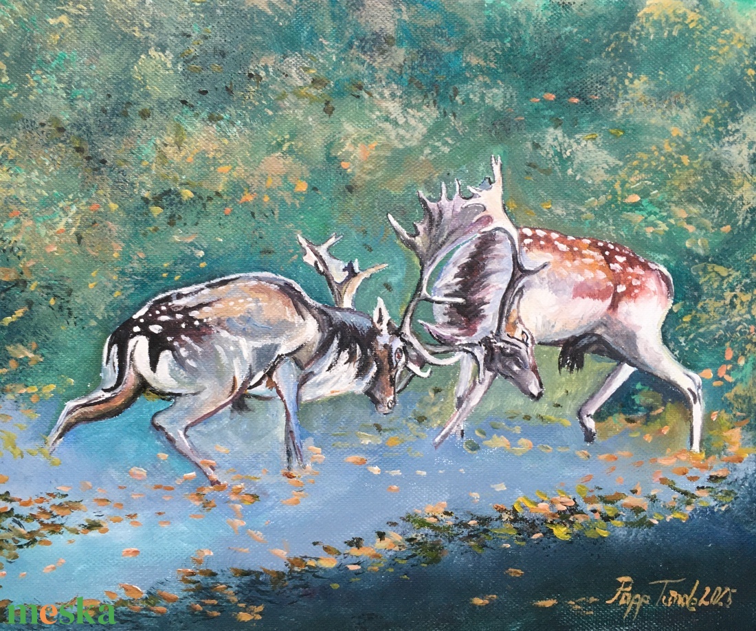 Dámok viadala c. Kortárs olajfestmény - művészet - festmény - olajfestmény - Meska.hu