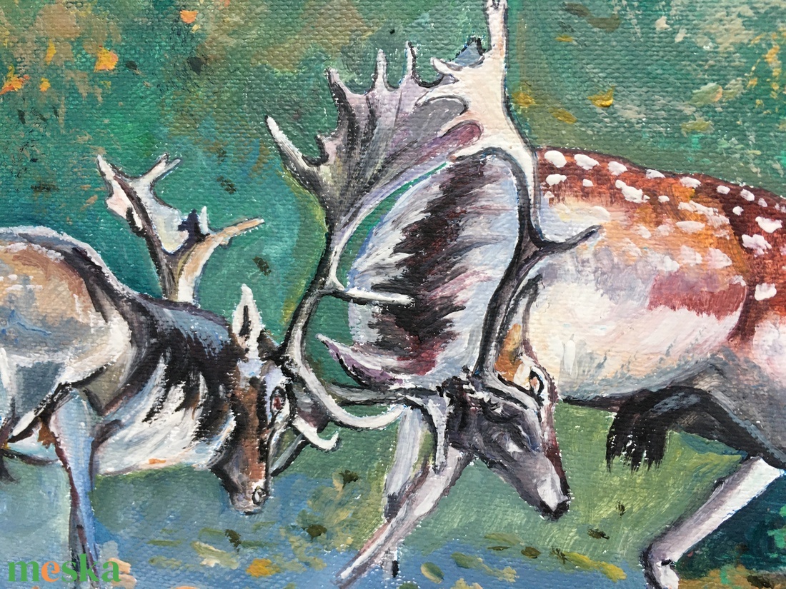 Dámok viadala c. Kortárs olajfestmény - művészet - festmény - olajfestmény - Meska.hu