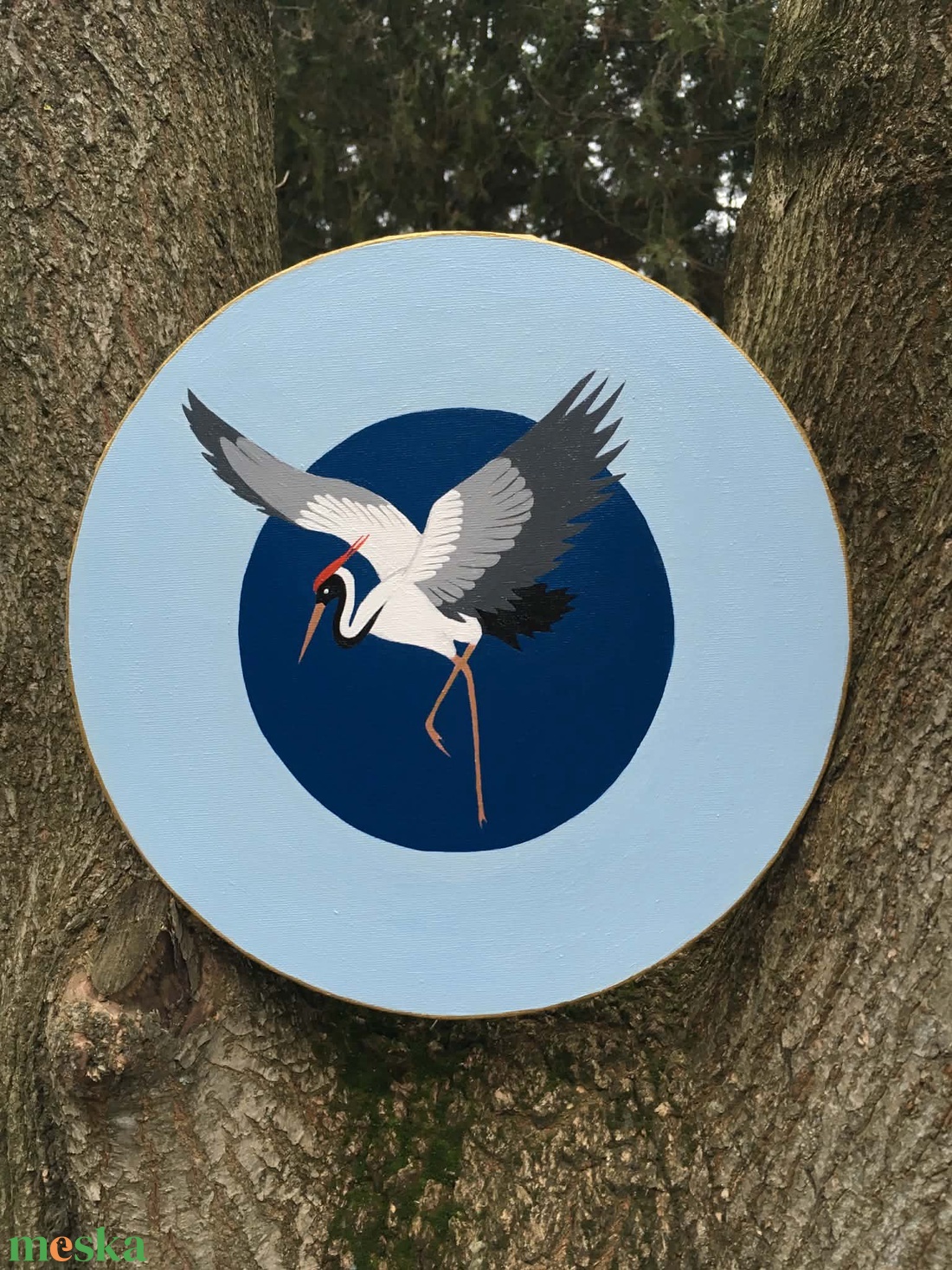 Örömtánc szárnyakon c. Modern darus festmény - művészet - festmény - akril - Meska.hu