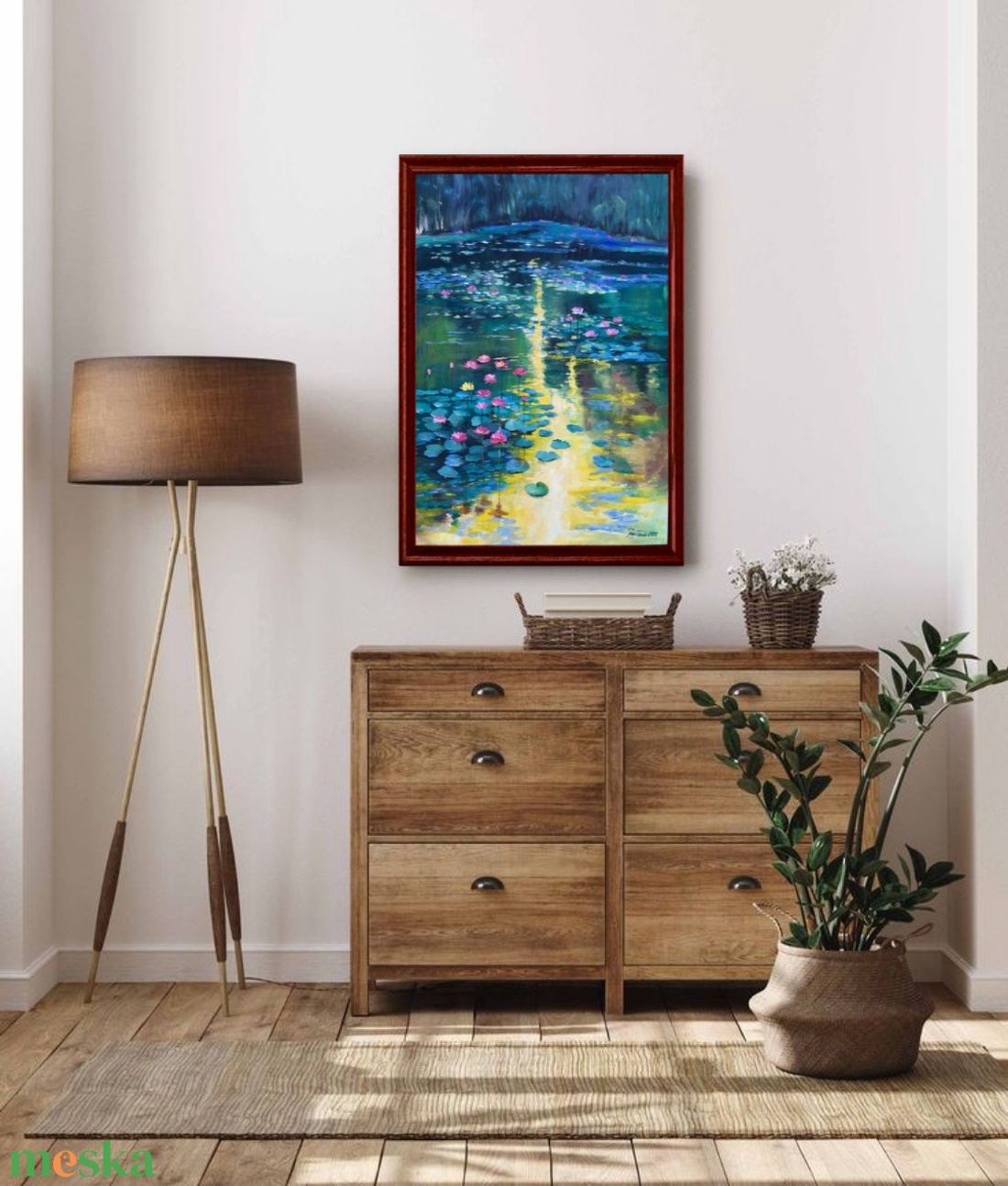 Tavirózsák fénye c. Kortárs olajfestmény - művészet - festmény - olajfestmény - Meska.hu