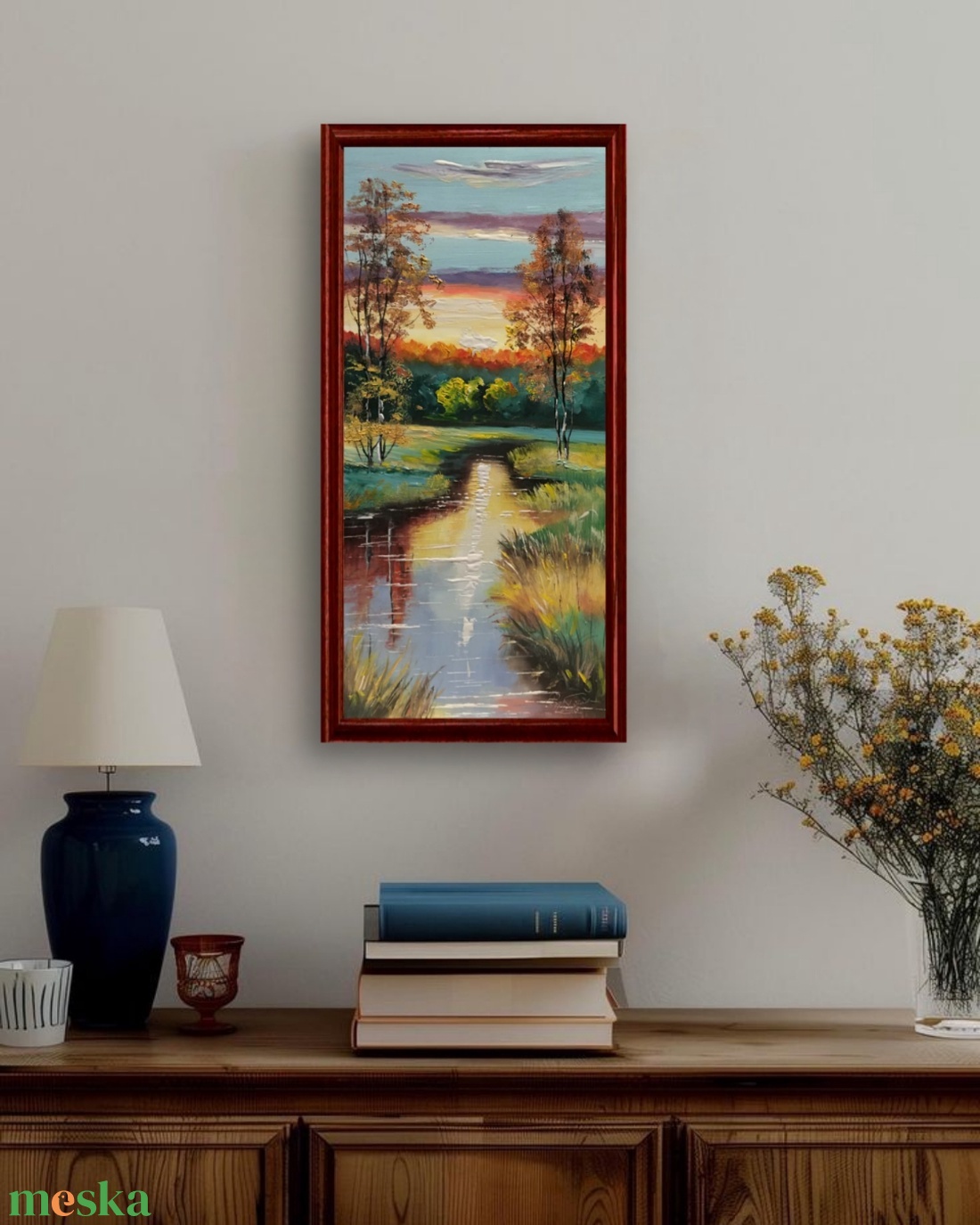 Folyópart c. Kortárs olajfestmény - művészet - festmény - olajfestmény - Meska.hu