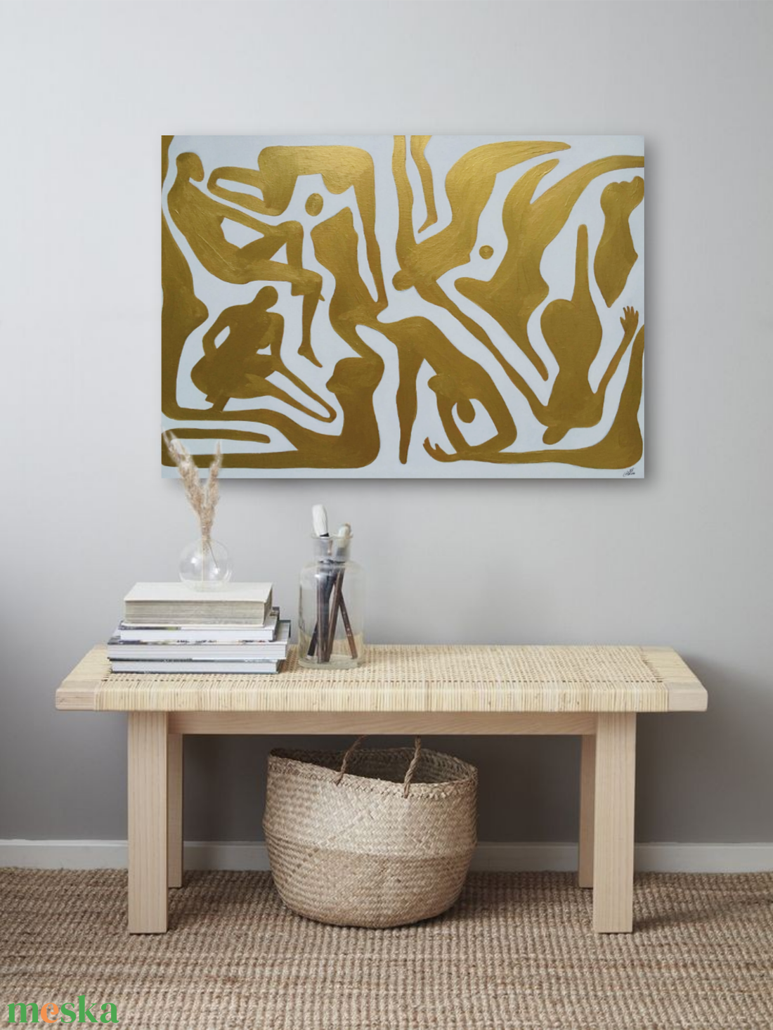 Arany dinamika c. Modern festmény - művészet - festmény - akril - Meska.hu