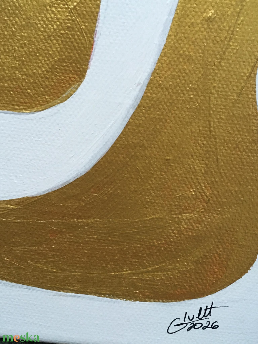 Arany dinamika c. Modern festmény - művészet - festmény - akril - Meska.hu