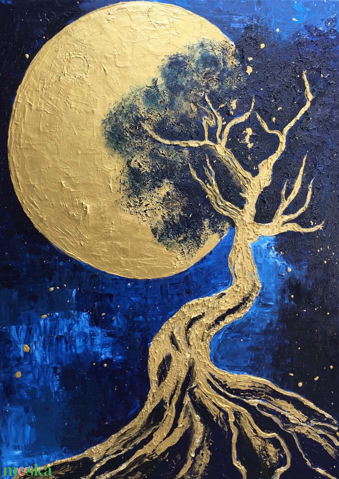 Arany éjszakák c. Modern festmény - művészet - festmény - akril - Meska.hu