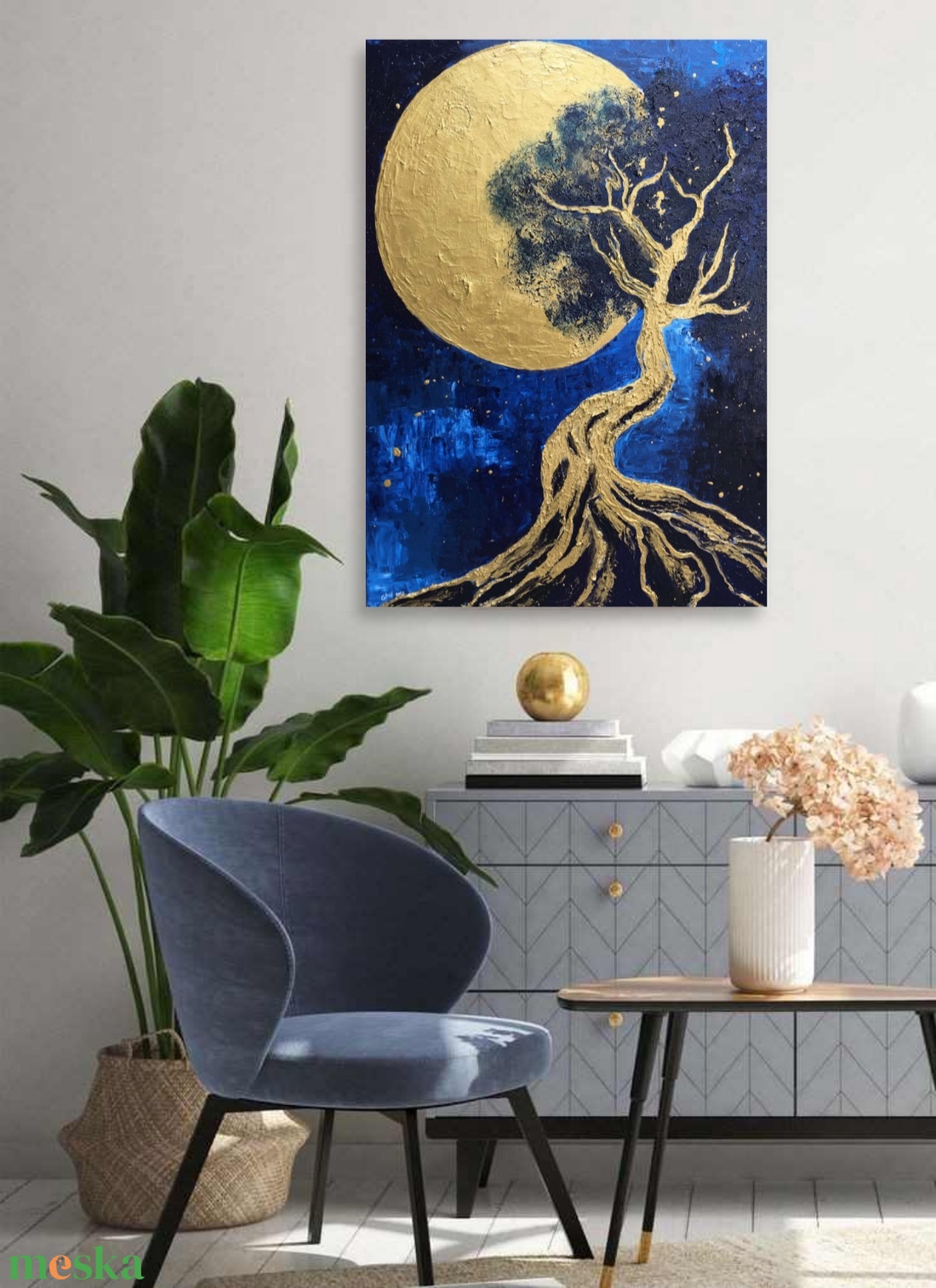 Arany éjszakák c. Modern festmény - művészet - festmény - akril - Meska.hu