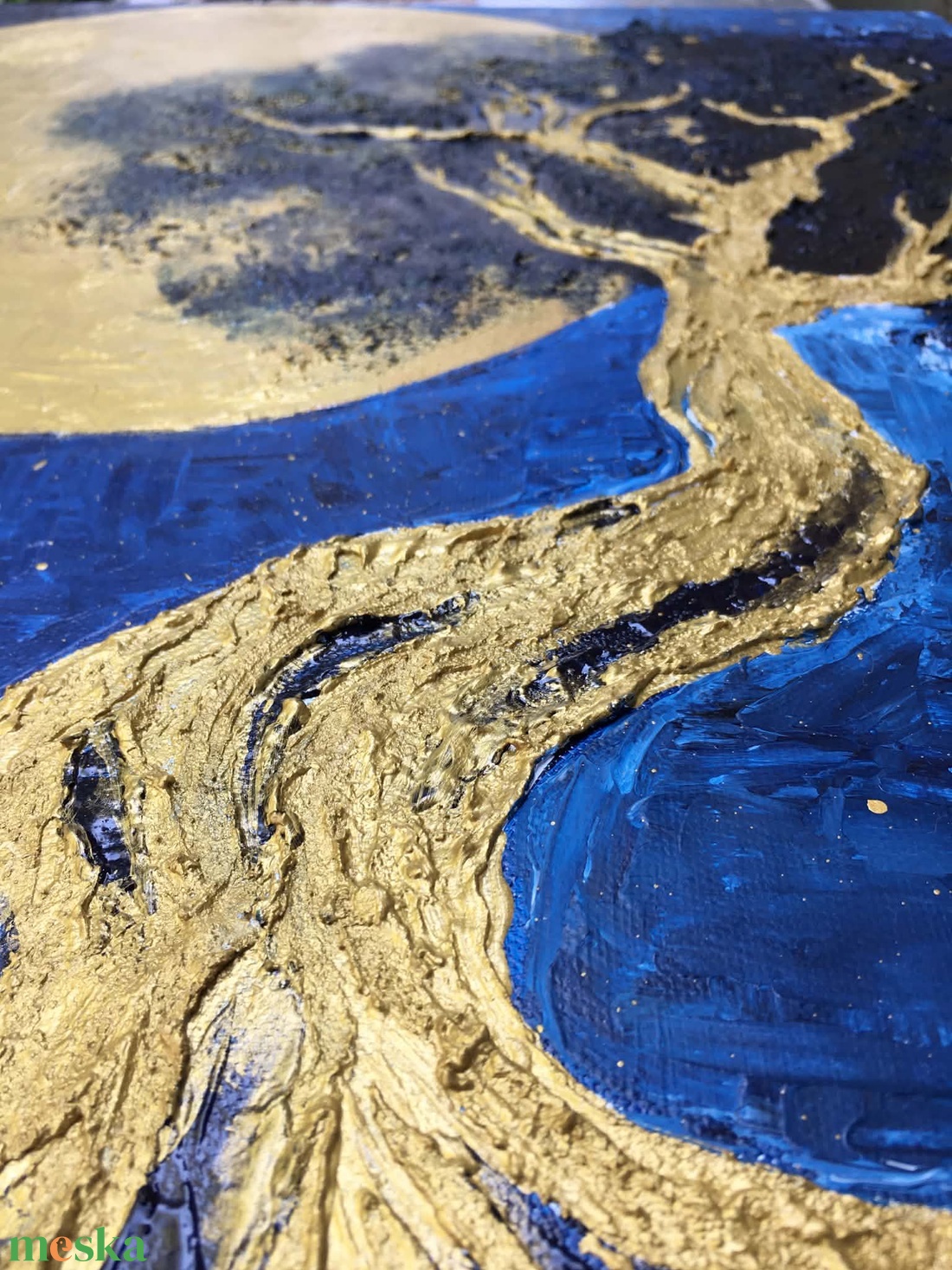 Arany éjszakák c. Modern festmény - művészet - festmény - akril - Meska.hu