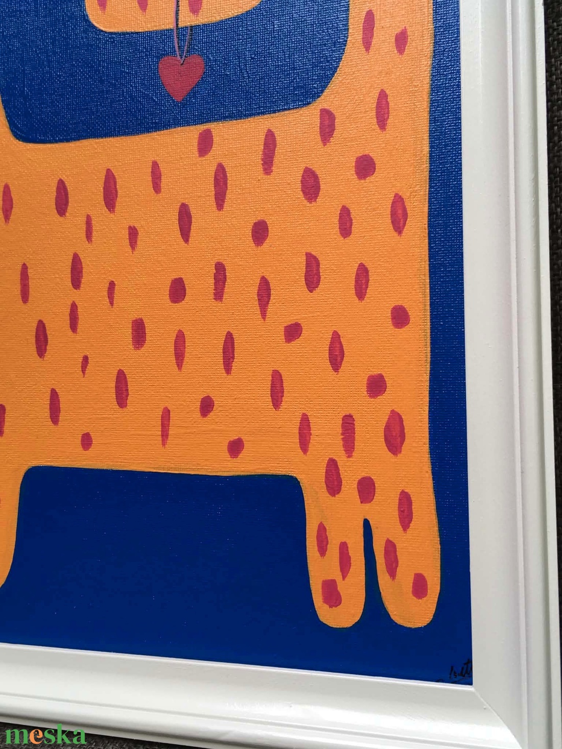 A boldogság hordozó c. Modern cicás festmény - művészet - festmény - akril - Meska.hu